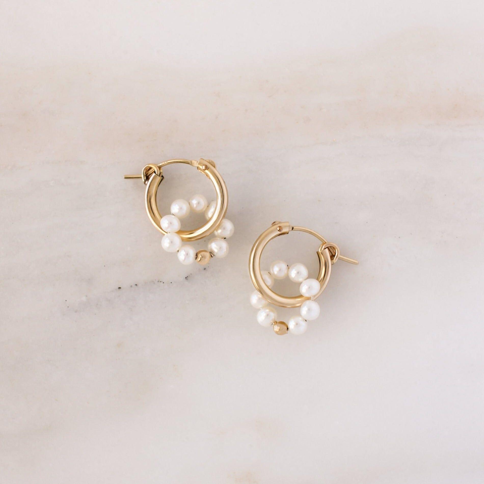 Alice Pearl Hoop Earrings - Nolia Jewelry - Meaningful + Sustainably Handcrafted Jewelry