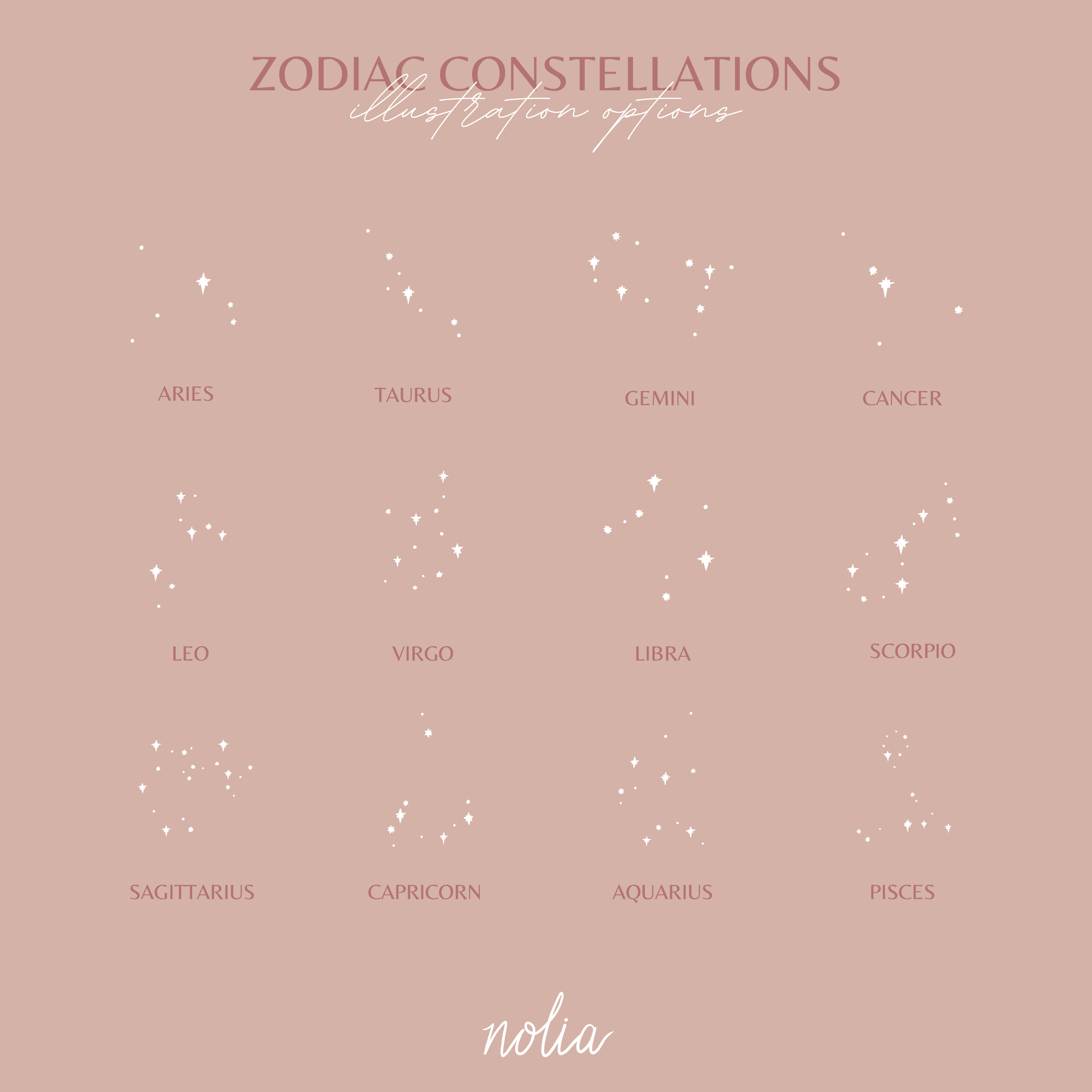 Amelia Zodiac Constellation Necklace - Nolia Jewelry - Meaningful + Sustainably Handcrafted Jewelry