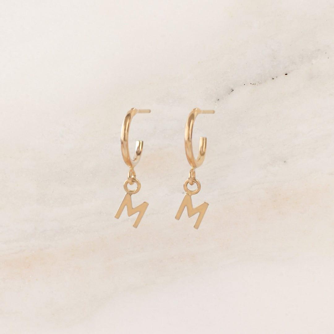 Ava Initial Hoop Earring • Single - Nolia Jewelry - Meaningful + Sustainably Handcrafted Jewelry