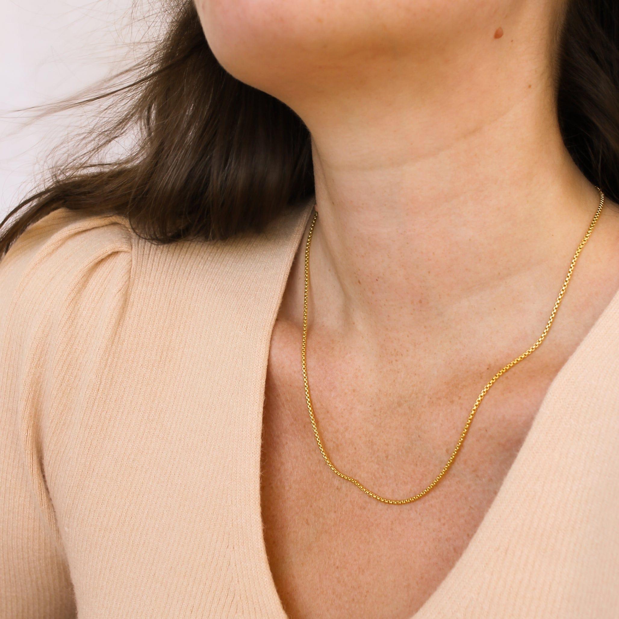 Box Chain Necklace - Nolia Jewelry - Meaningful + Sustainably Handcrafted Jewelry