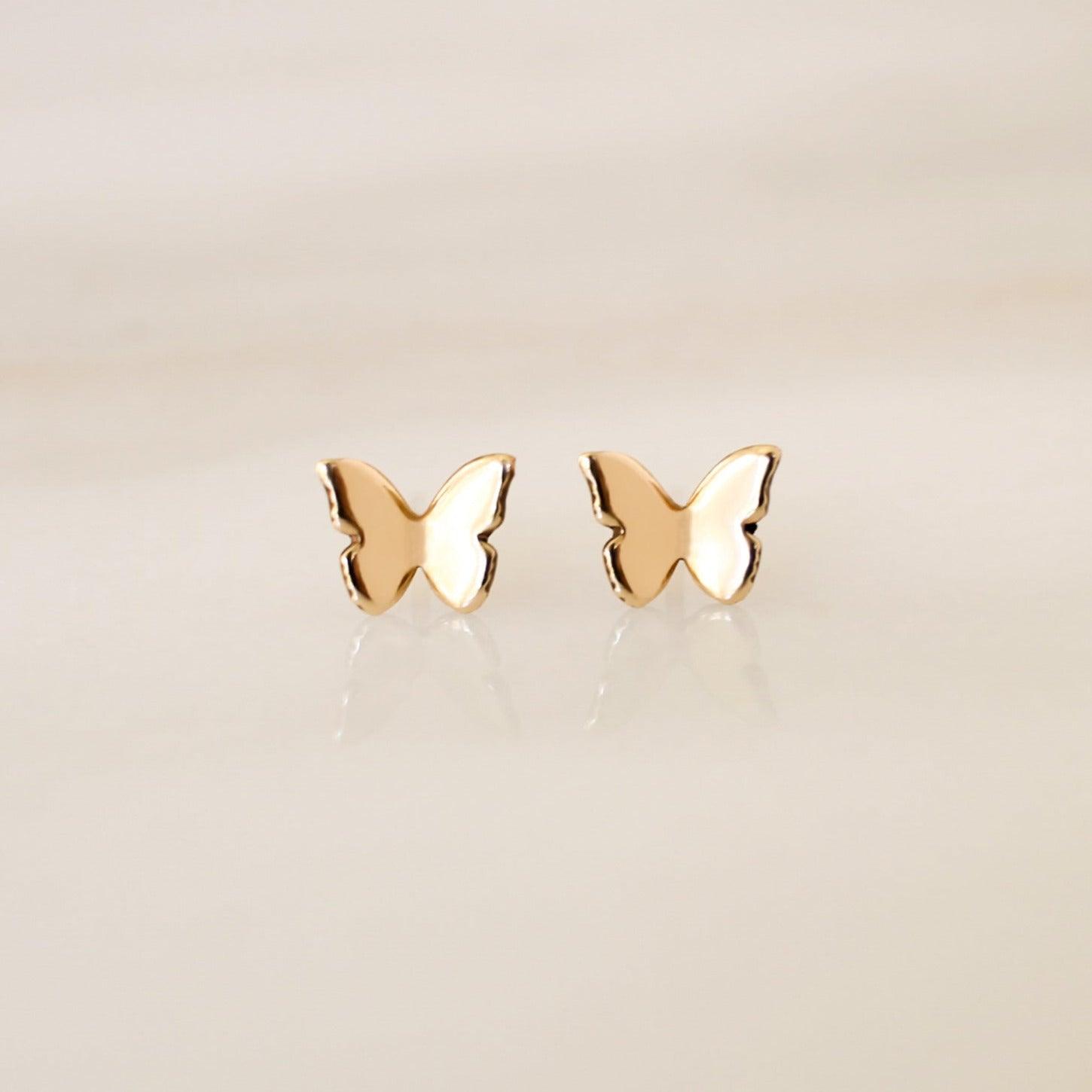 Butterfly Stud Earrings - Nolia Jewelry - Meaningful + Sustainably Handcrafted Jewelry