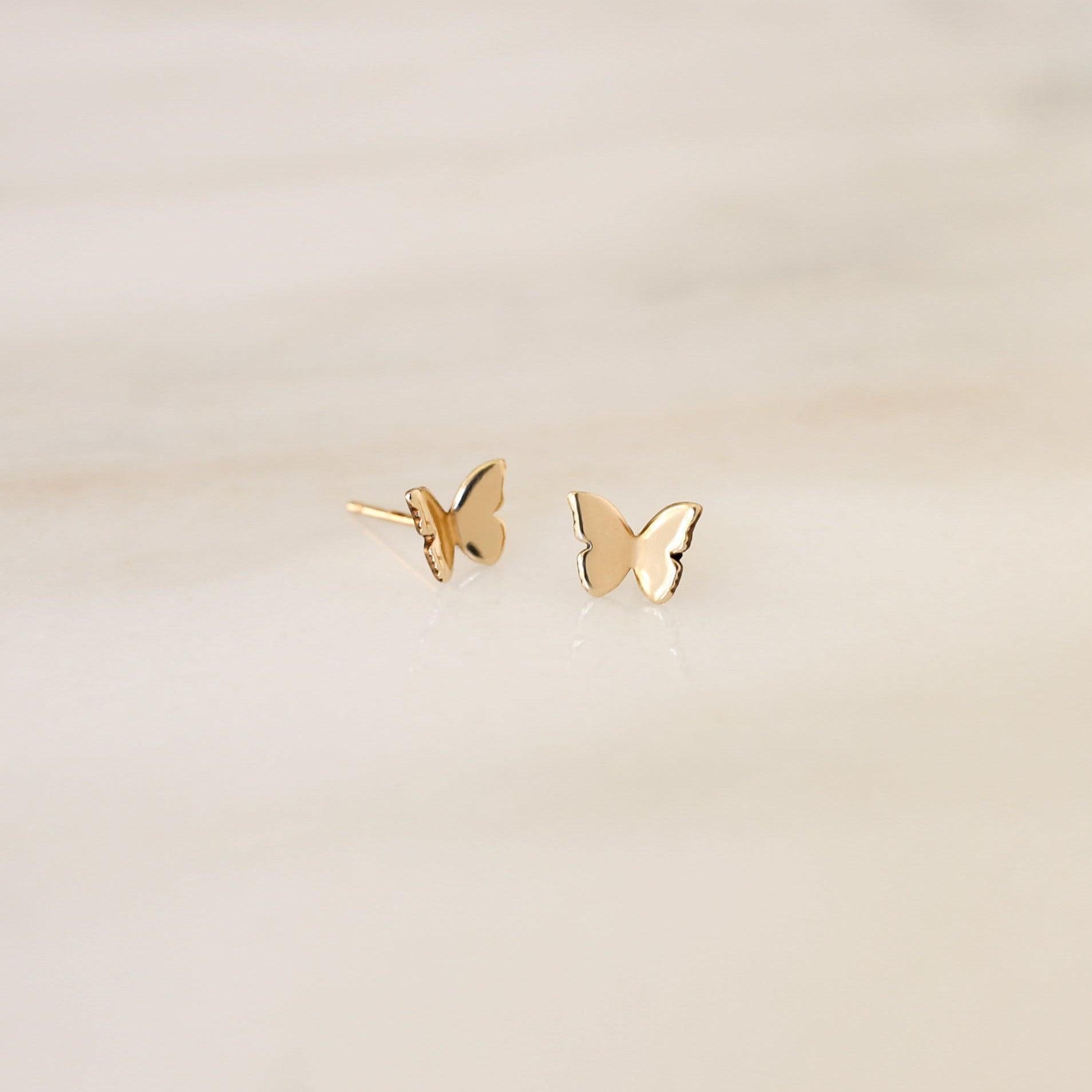 Butterfly Stud Earrings - Nolia Jewelry - Meaningful + Sustainably Handcrafted Jewelry
