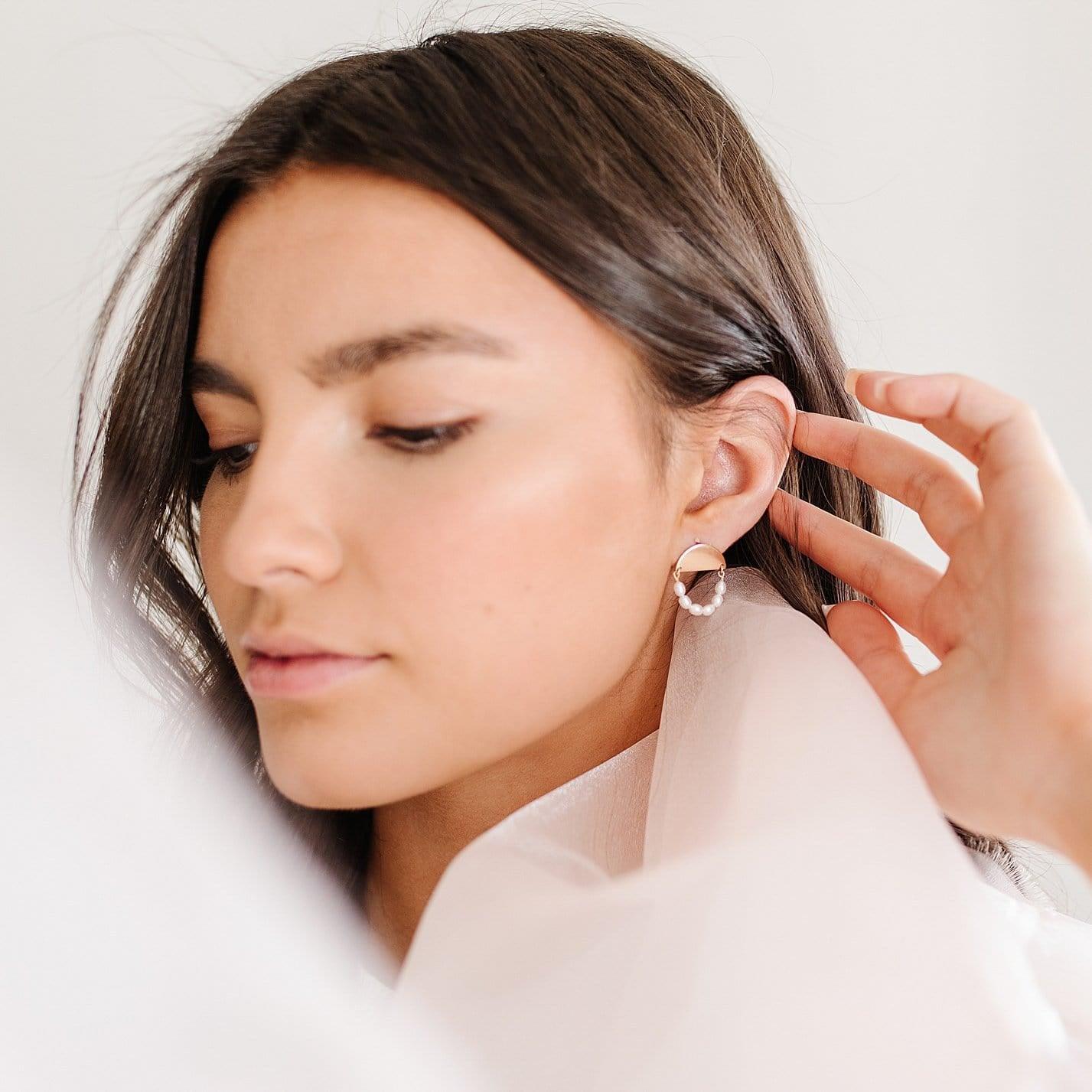 Camilla Pearl Stud Earrings - Nolia Jewelry - Meaningful + Sustainably Handcrafted Jewelry