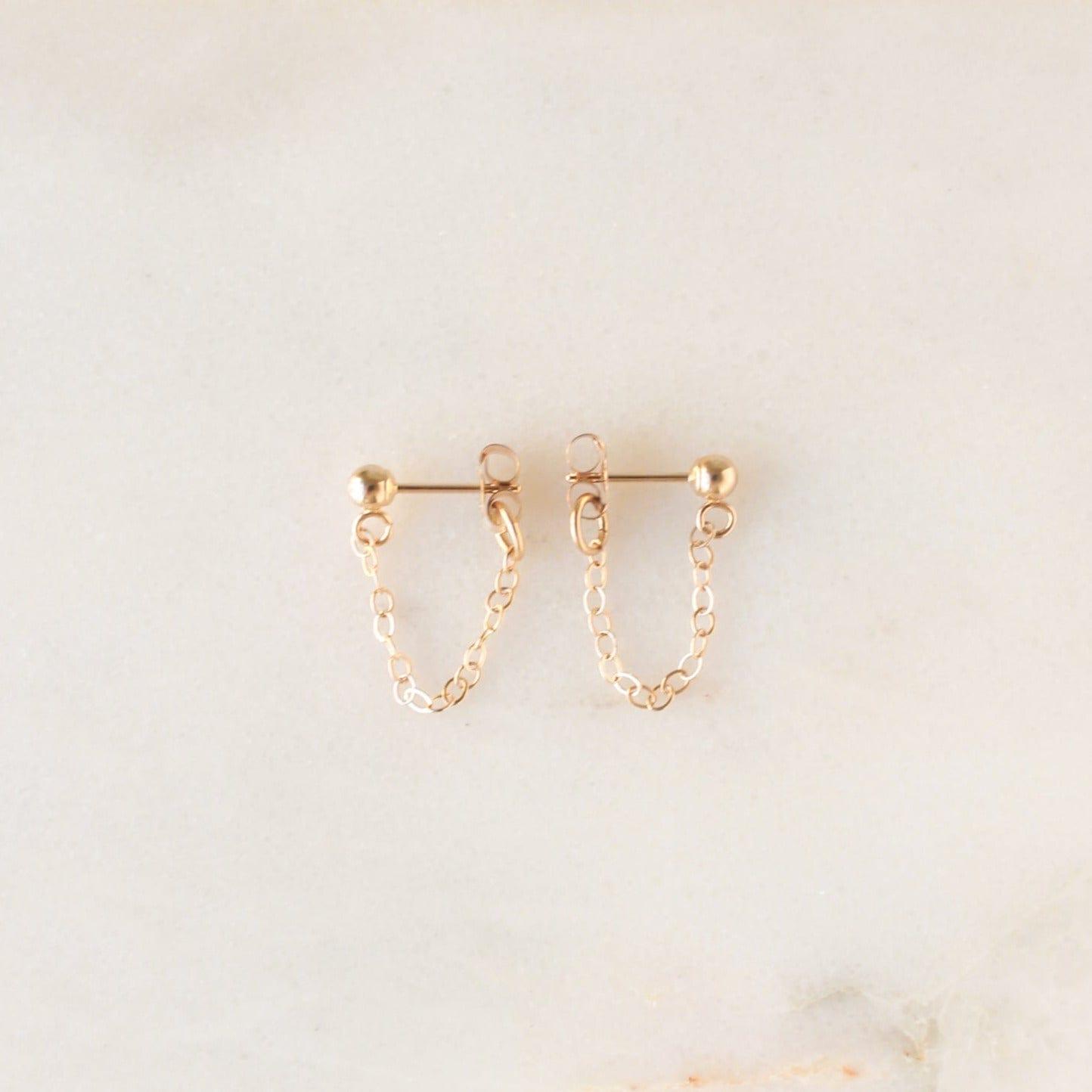Chain Loop Earrings - Nolia Jewelry - Meaningful + Sustainably Handcrafted Jewelry