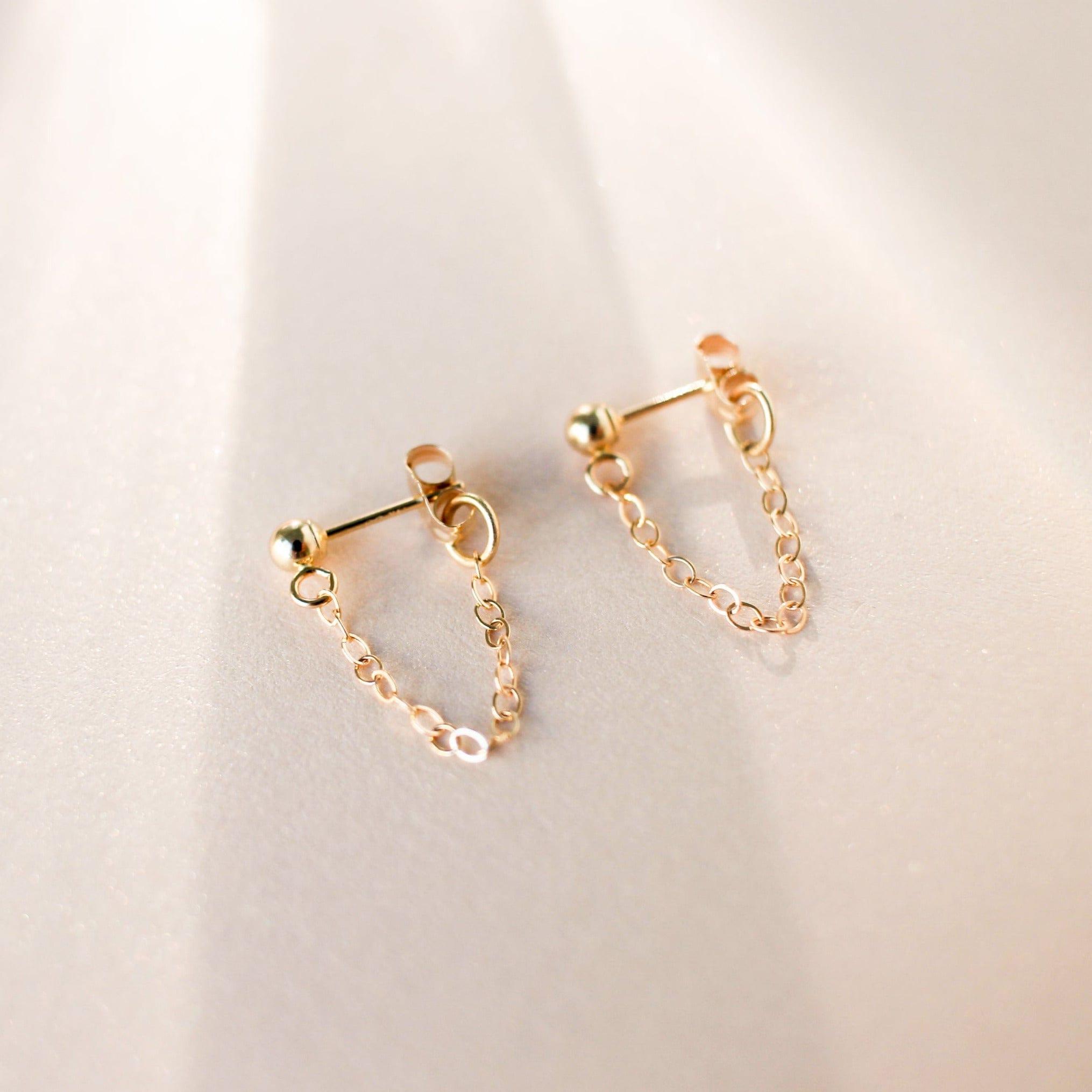 Chain Loop Earrings - Nolia Jewelry - Meaningful + Sustainably Handcrafted Jewelry