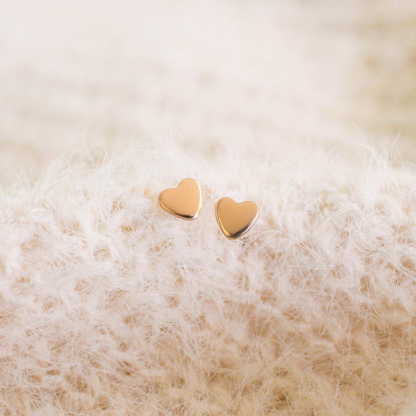 Cleo Heart Stud Earrings - Nolia Jewelry - Meaningful + Sustainably Handcrafted Jewelry