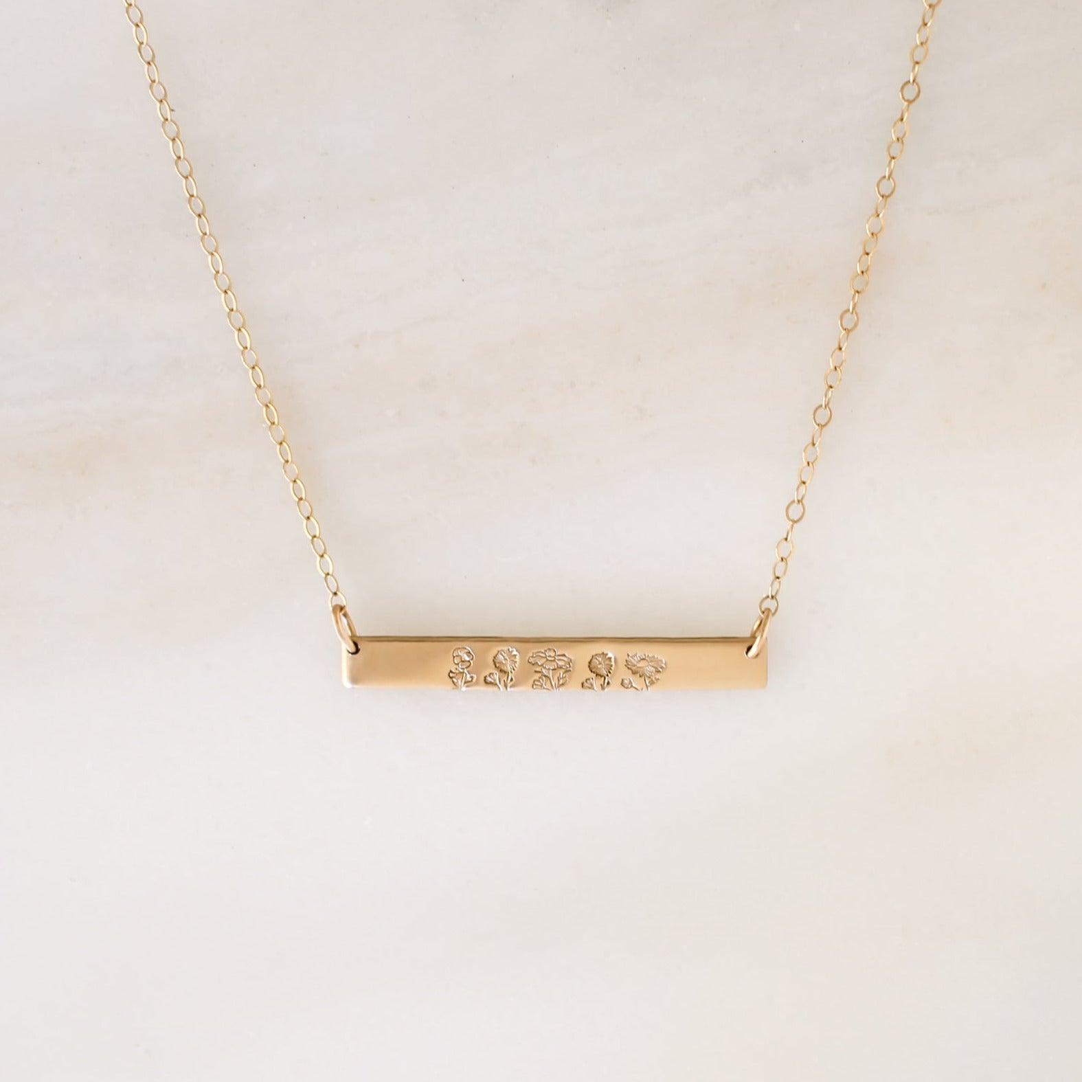 Family Garden Bar Necklace - Nolia Jewelry - Meaningful + Sustainably Handcrafted Jewelry