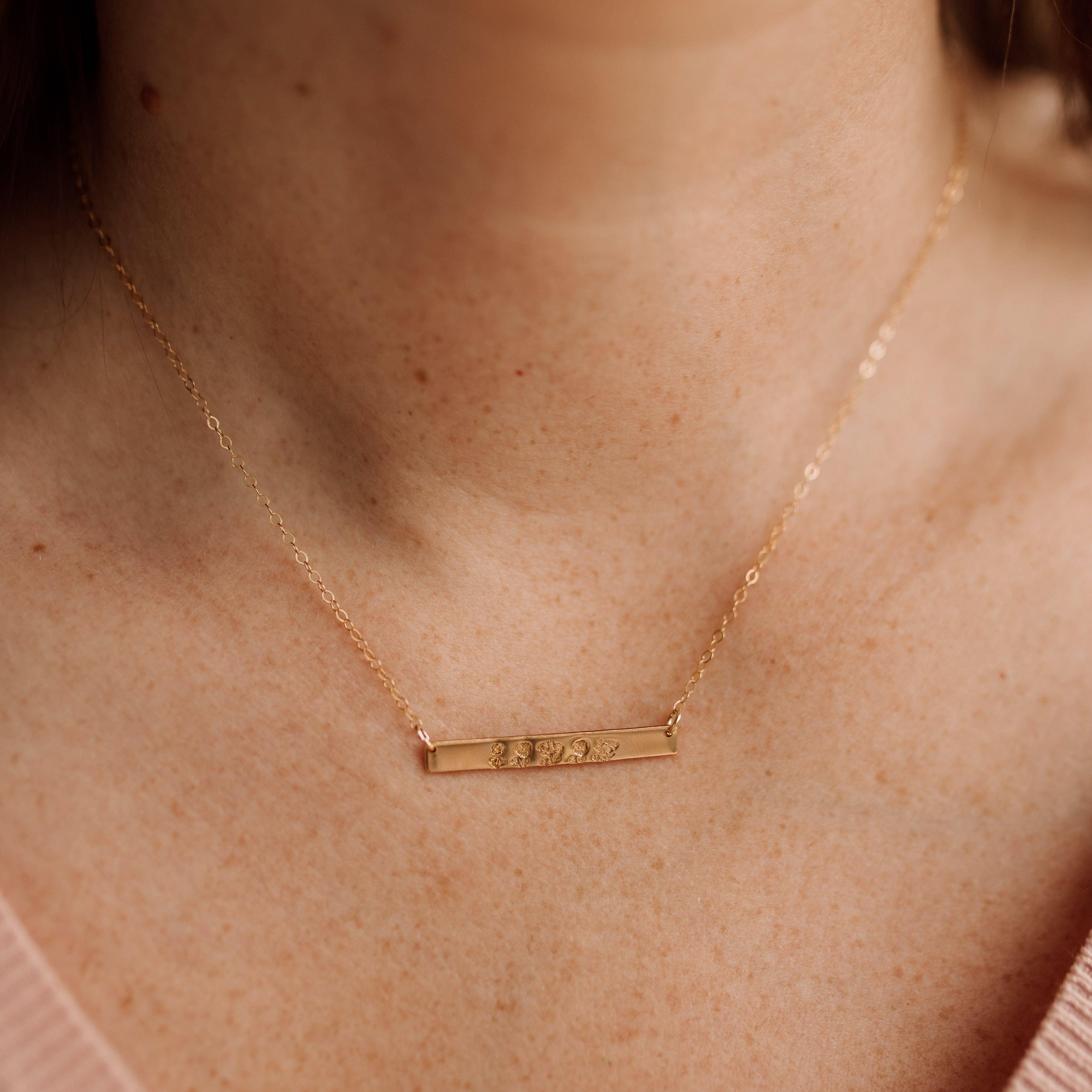 Family Garden Bar Necklace - Nolia Jewelry - Meaningful + Sustainably Handcrafted Jewelry