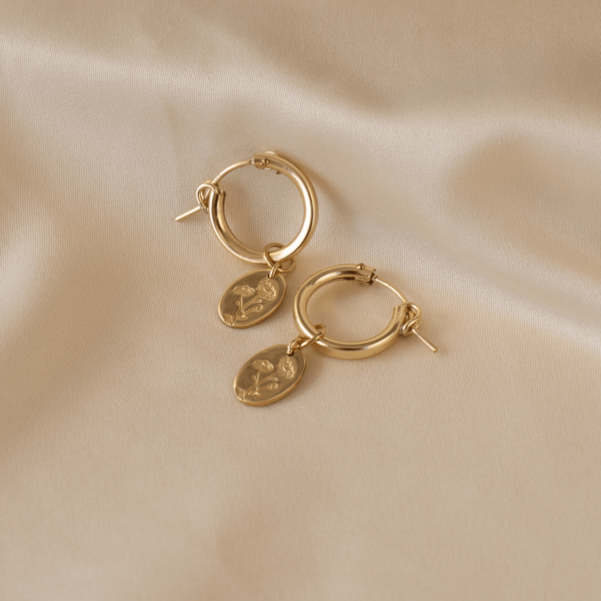 Fleur Birth Flower Hoop Earrings - Nolia Jewelry - Meaningful + Sustainably Handcrafted Jewelry