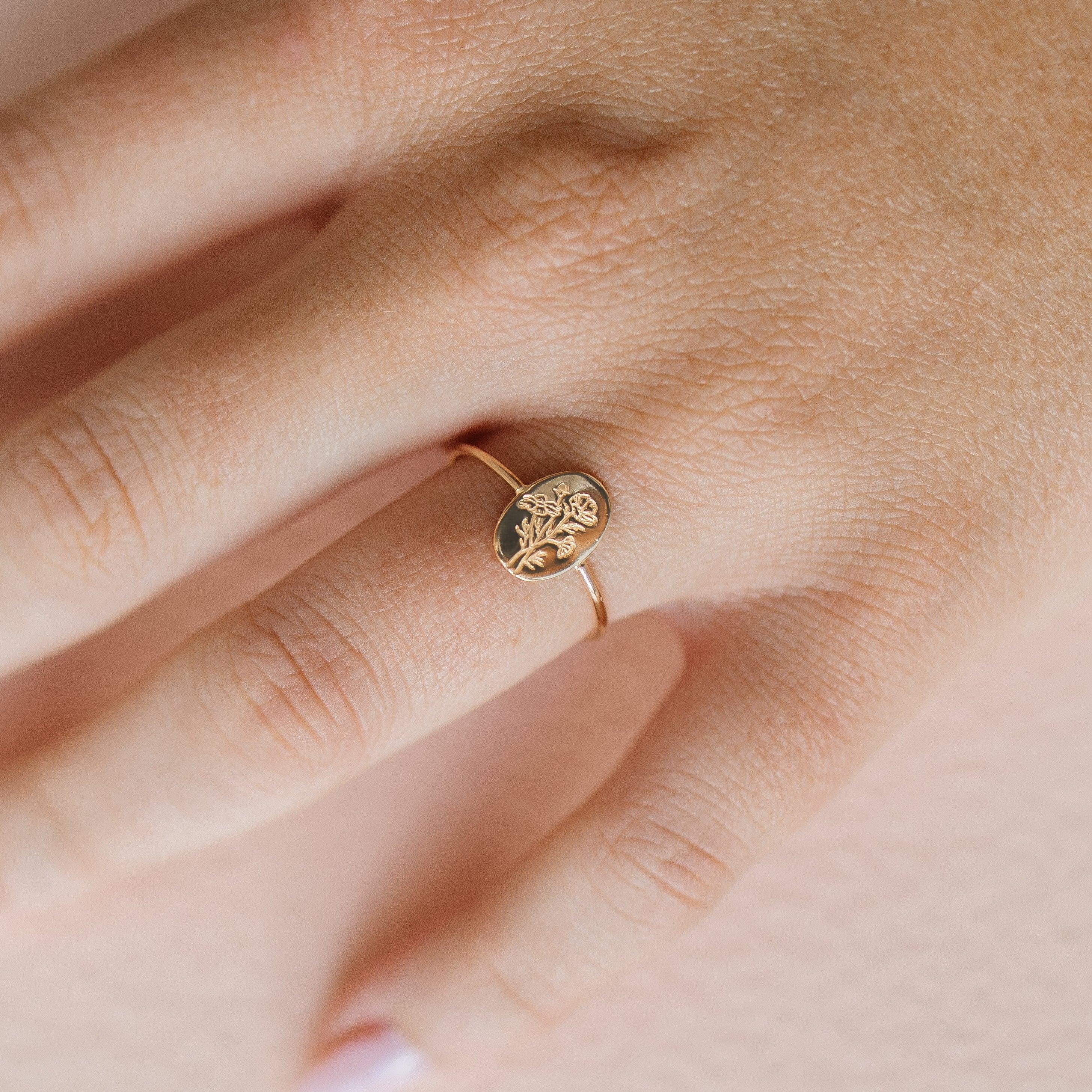 Fleur Birth Flower Ring - Nolia Jewelry - Meaningful + Sustainably Handcrafted Jewelry