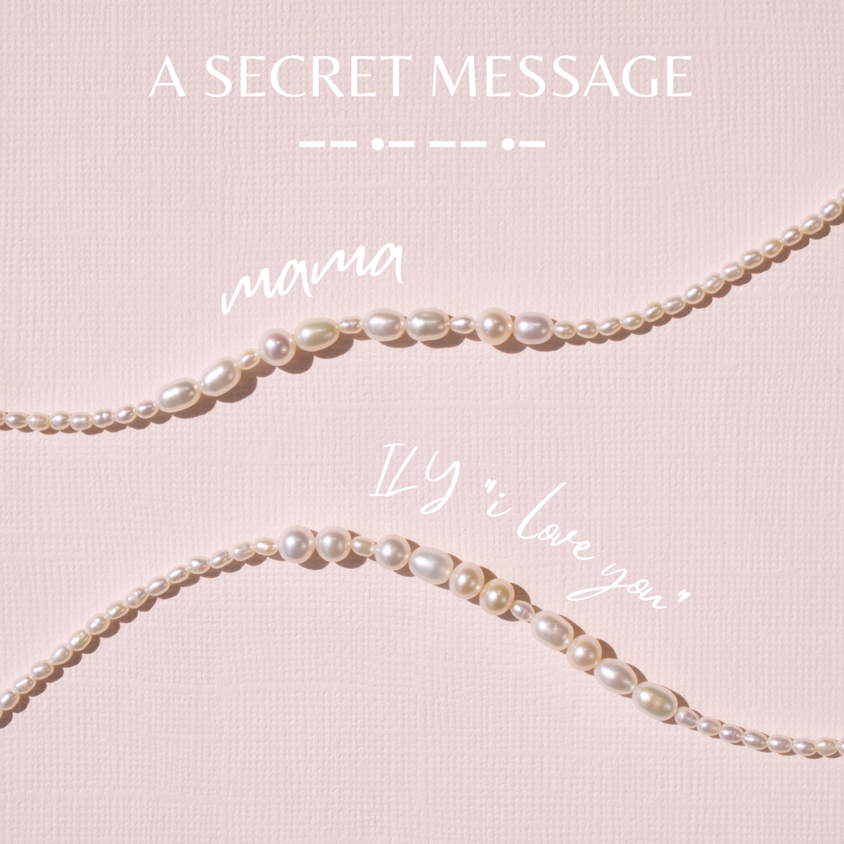 ILY Morse Code Pearl Bracelet • 
