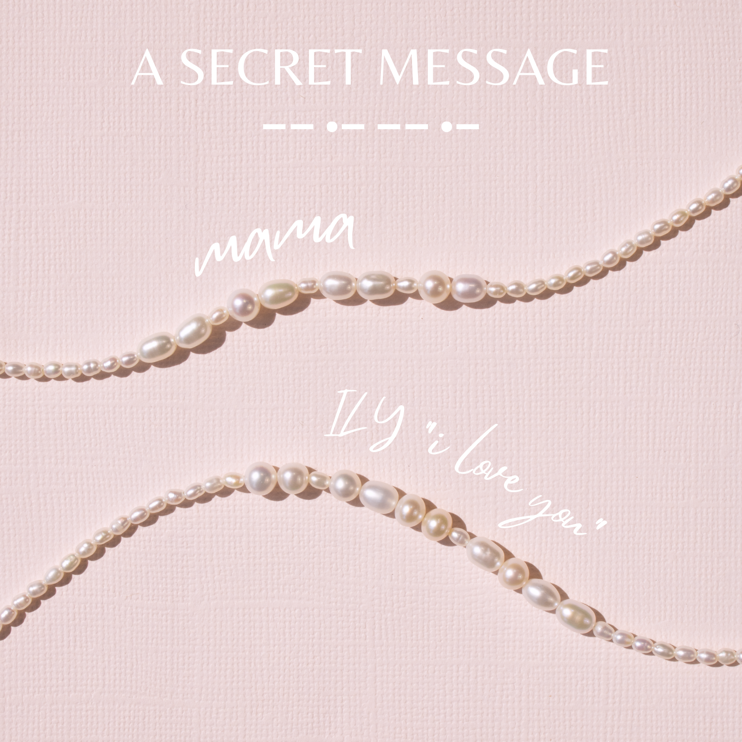 ILY Morse Code Pearl Bracelet