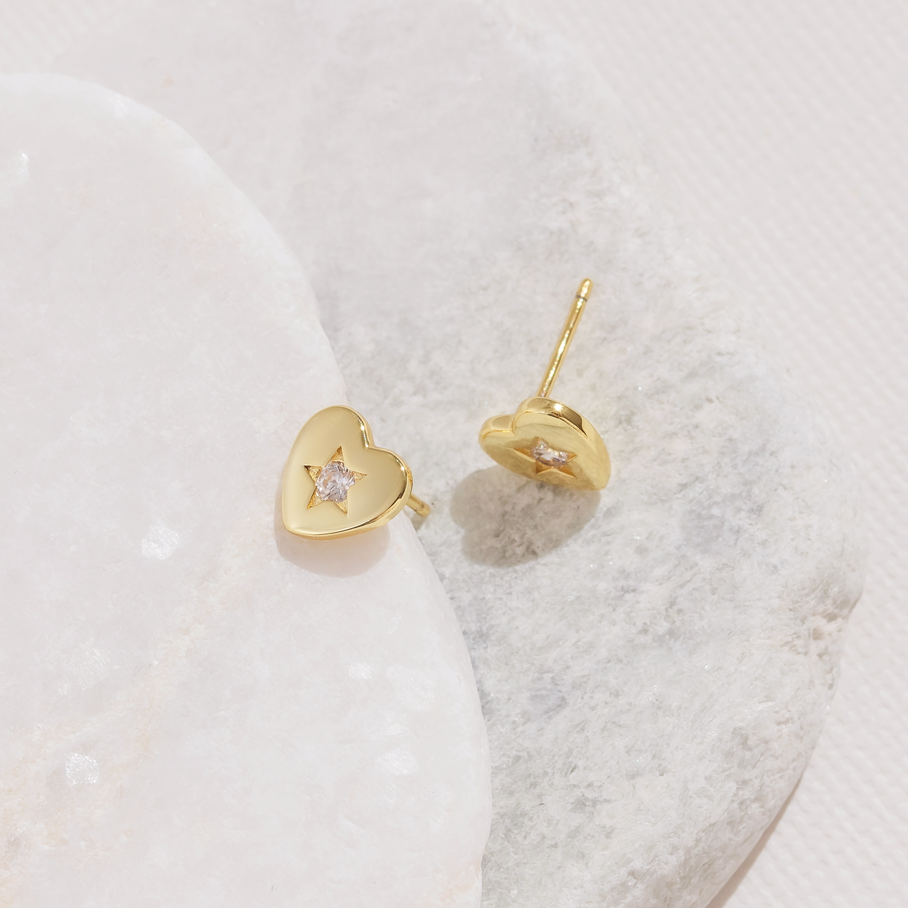 Clementine Heart Stud Earrings