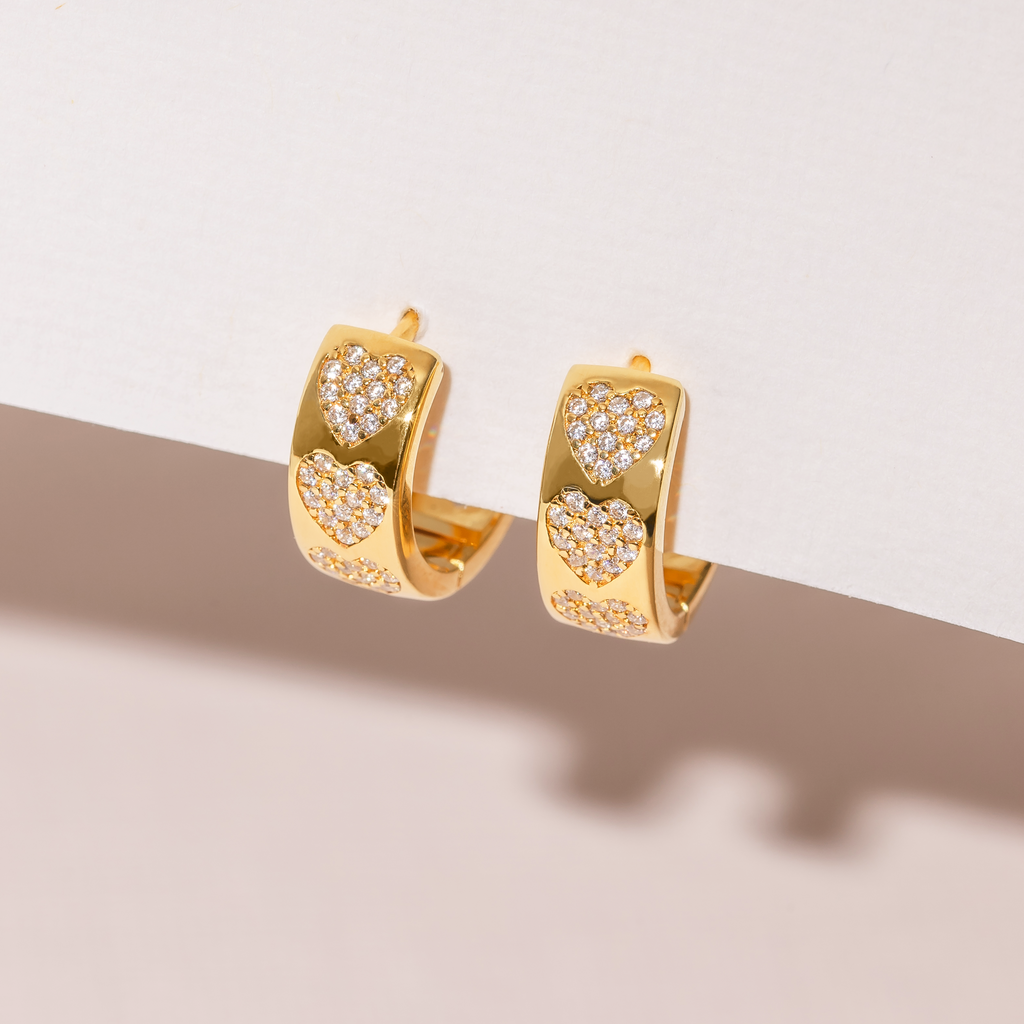 Chrissy Heart Hoop Earrings - Demi Fine Hypoallergenic Jewelry