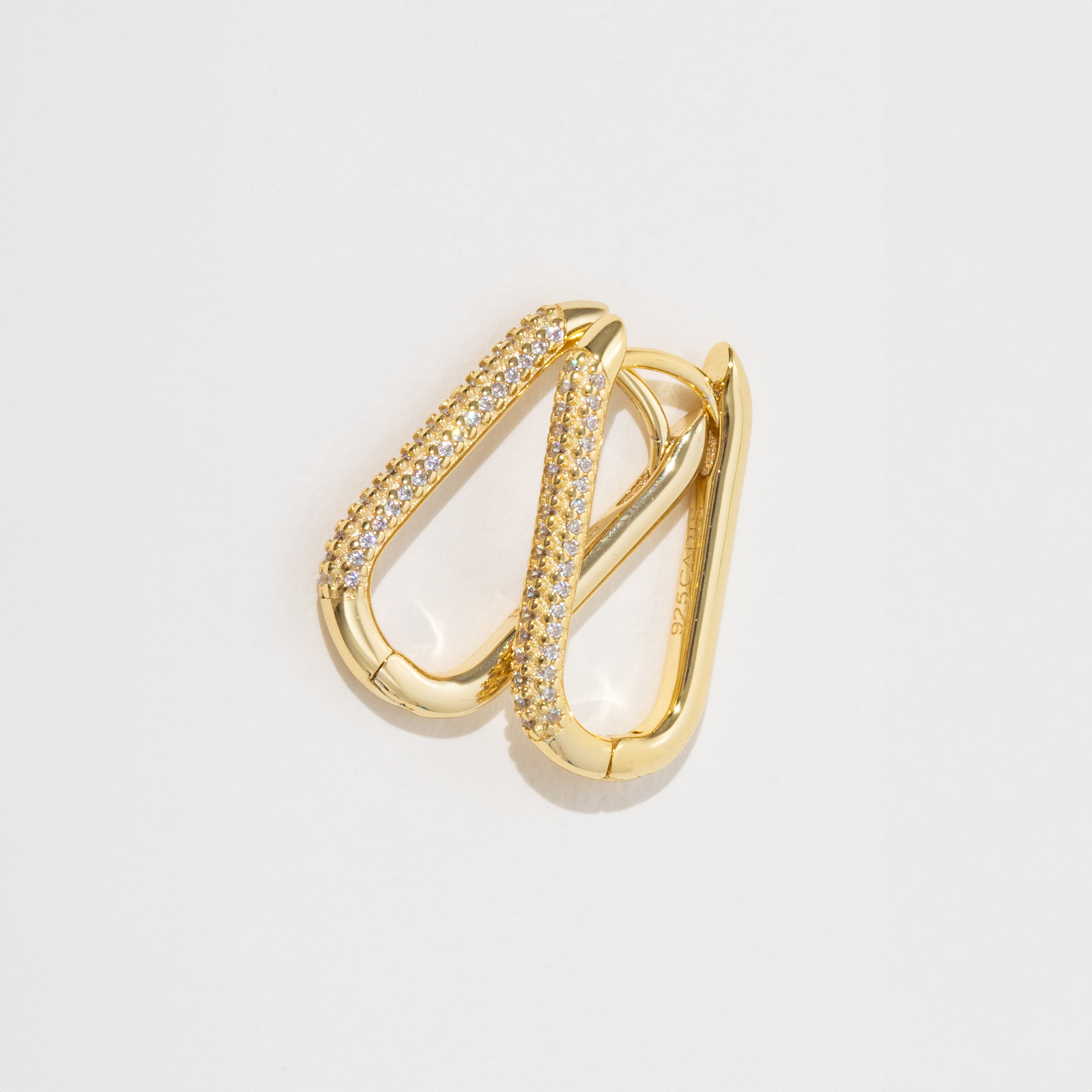 Pavé Paperclip Hoop Earrings