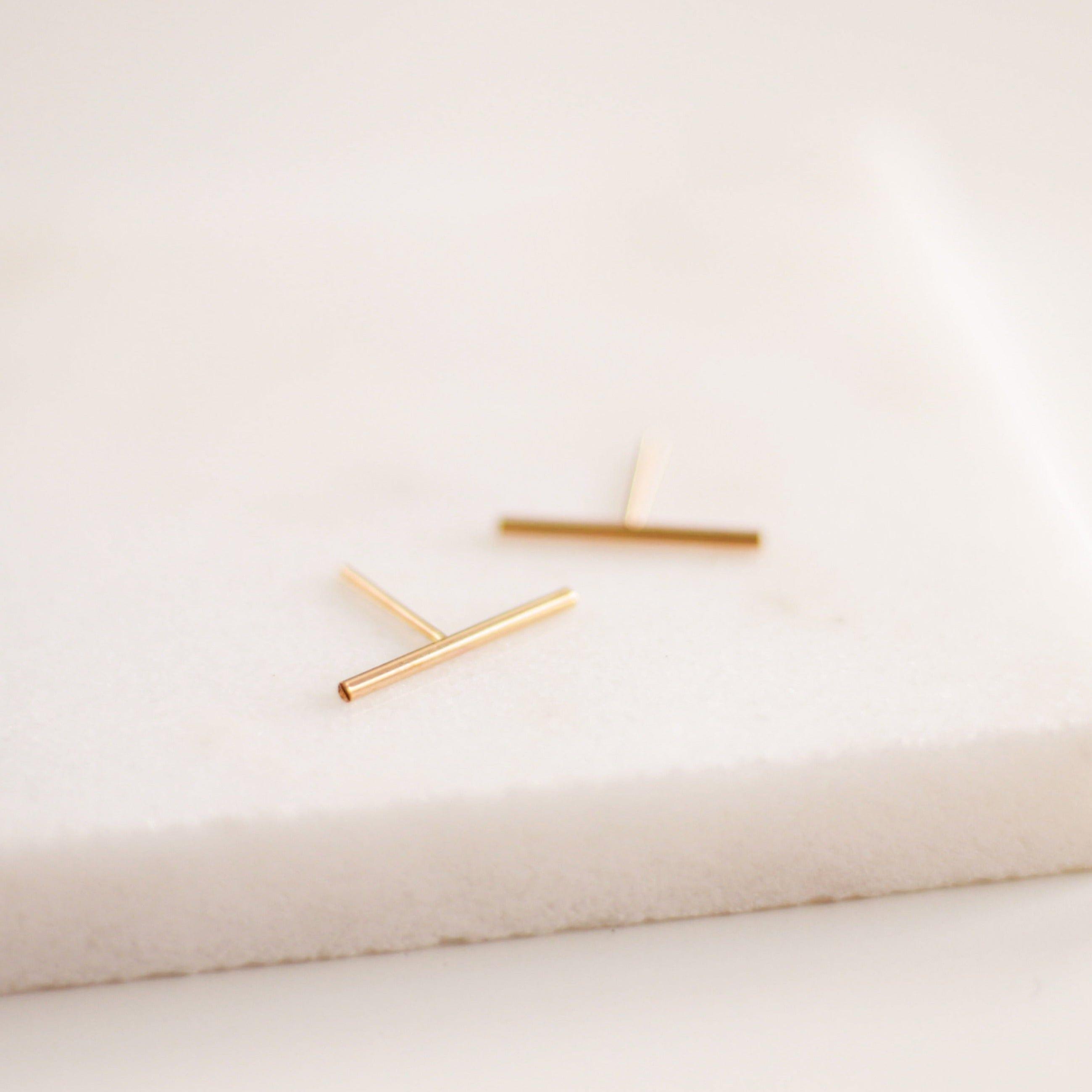 Long Bar Stud Earrings - Nolia Jewelry - Meaningful + Sustainably Handcrafted Jewelry