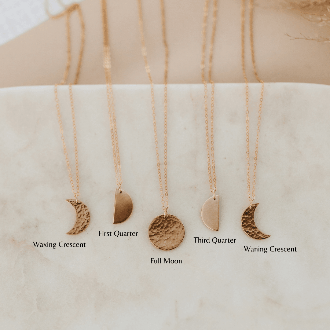 Lunar Phases Necklace - Nolia Jewelry - Meaningful + Sustainably Handcrafted Jewelry