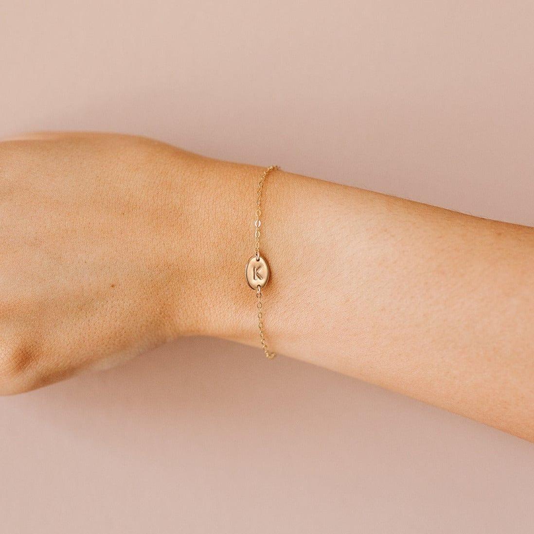 Lydia Oval Initial Bracelet - Nolia Jewelry - Meaningful + Sustainably Handcrafted Jewelry