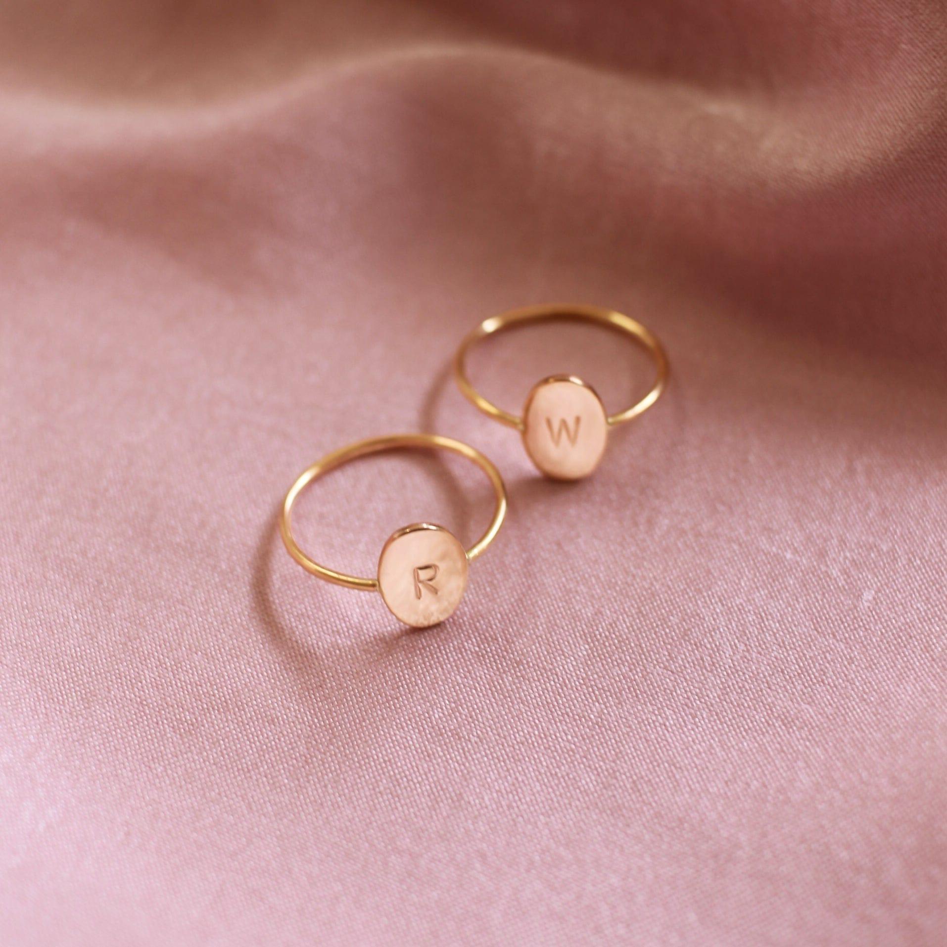 Lydia Oval Initial Ring - Nolia Jewelry - Meaningful + Sustainably Handcrafted Jewelry