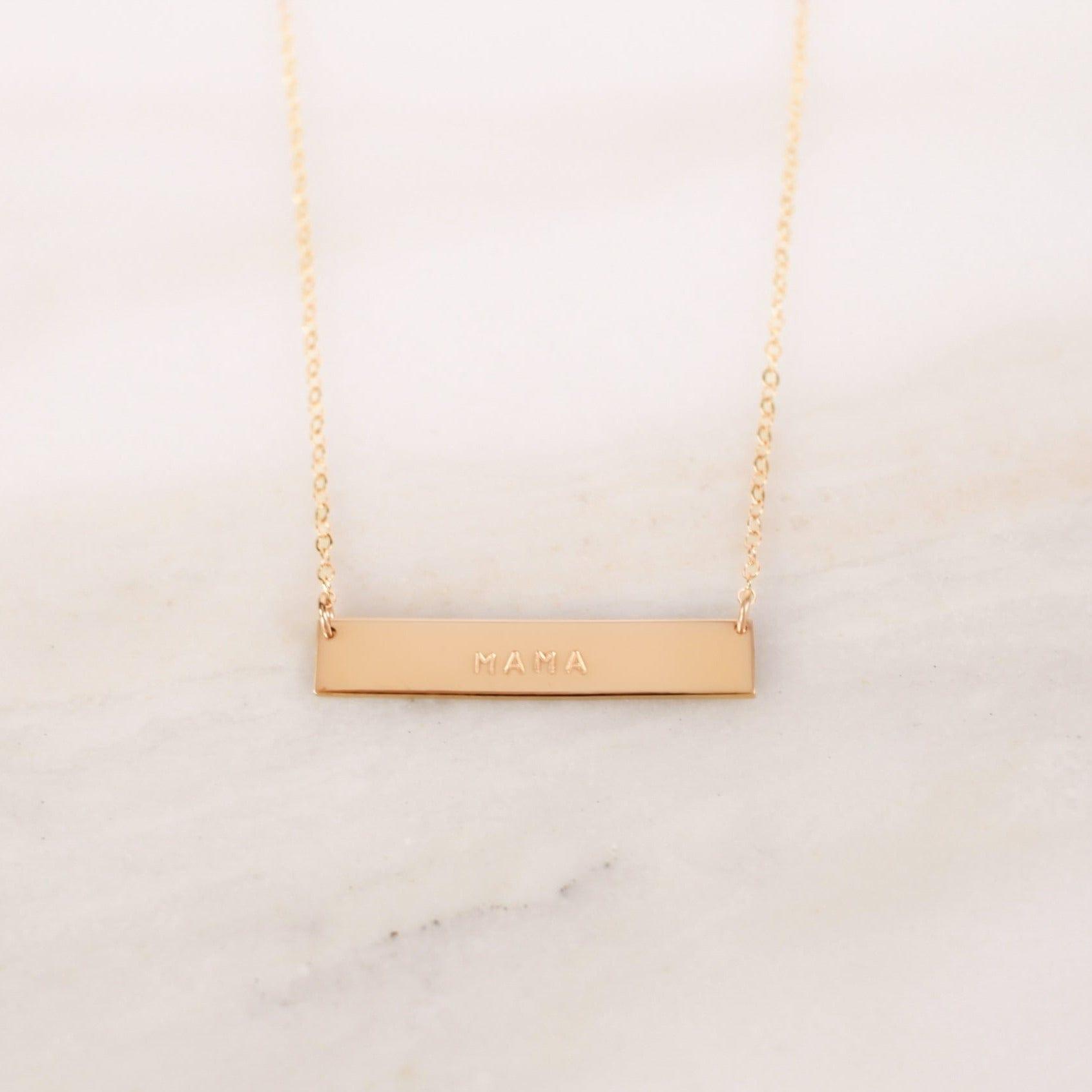 Mama Bar Necklace - Nolia Jewelry - Meaningful + Sustainably Handcrafted Jewelry
