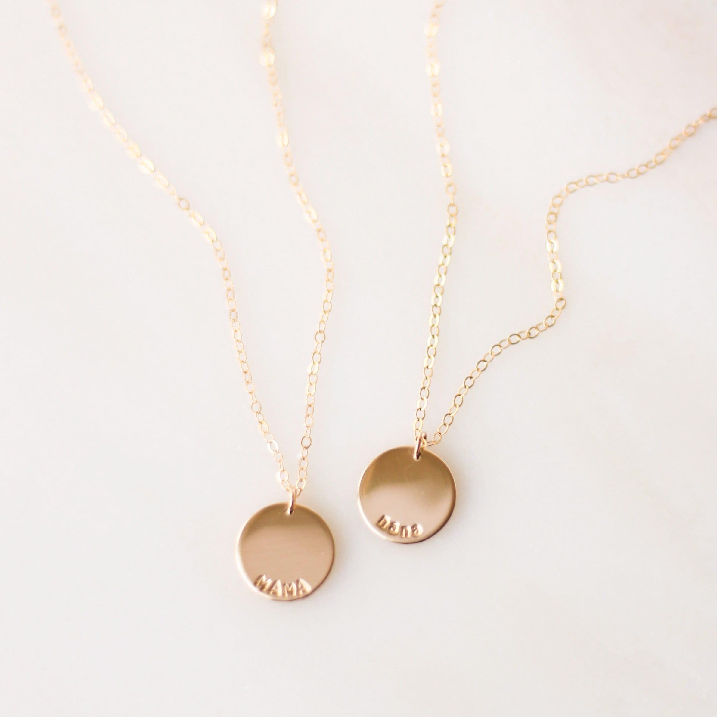 Mama Disc Necklace - Nolia Jewelry - Meaningful + Sustainably Handcrafted Jewelry
