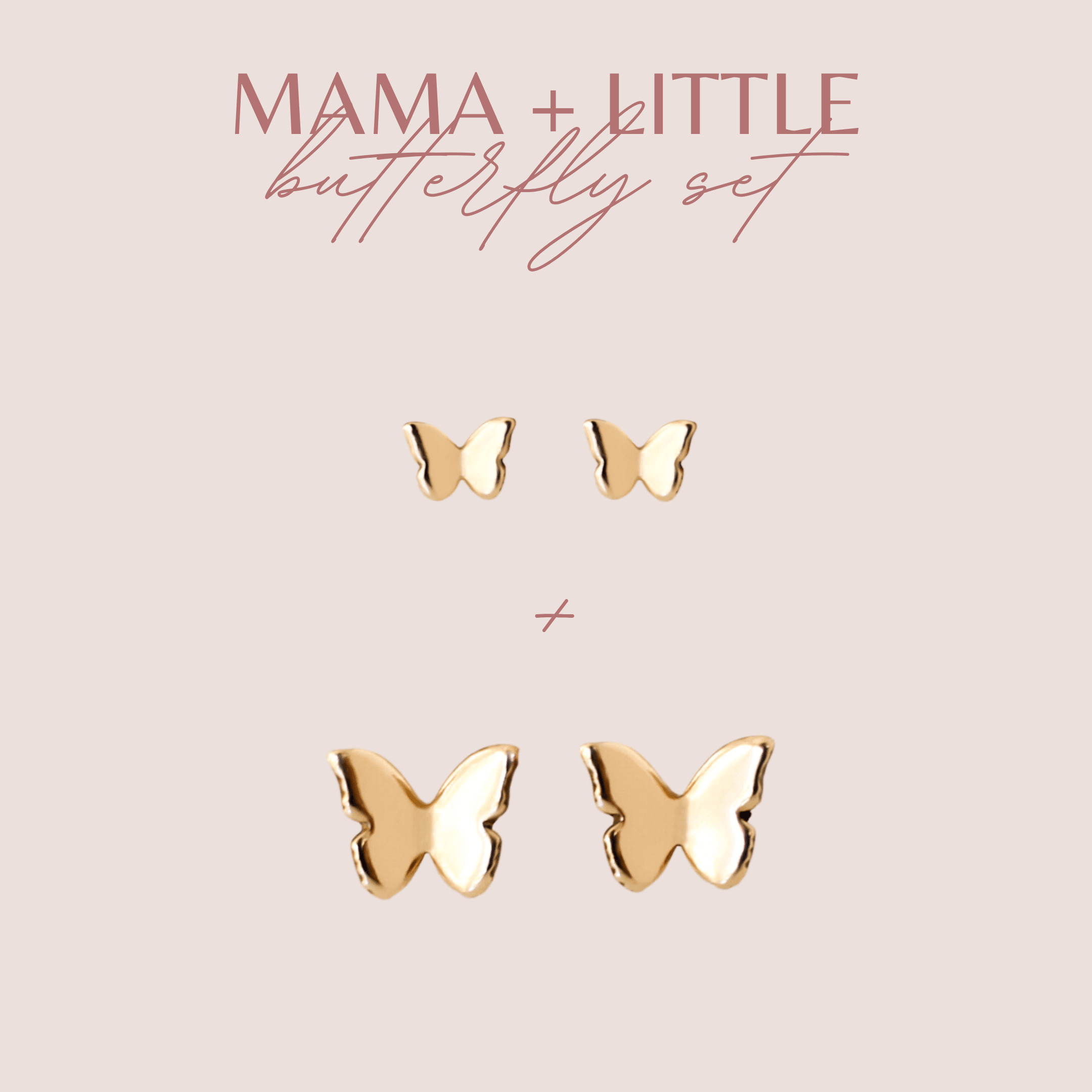 Mama + Little Butterfly Stud Earring Set - Nolia Jewelry - Meaningful + Sustainably Handcrafted Jewelry