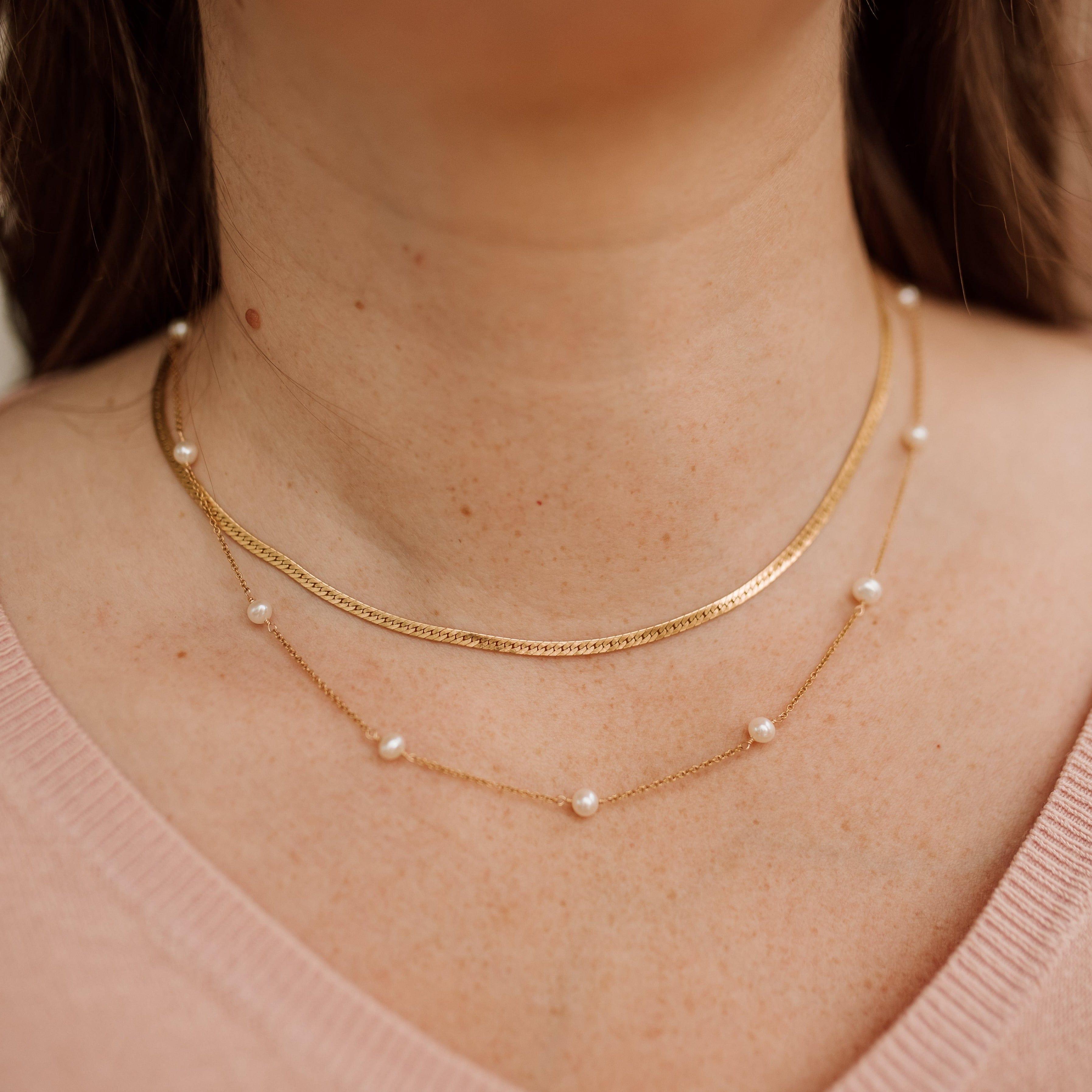 Marie Pearl Chain Necklace - Nolia Jewelry - Meaningful + Sustainably Handcrafted Jewelry