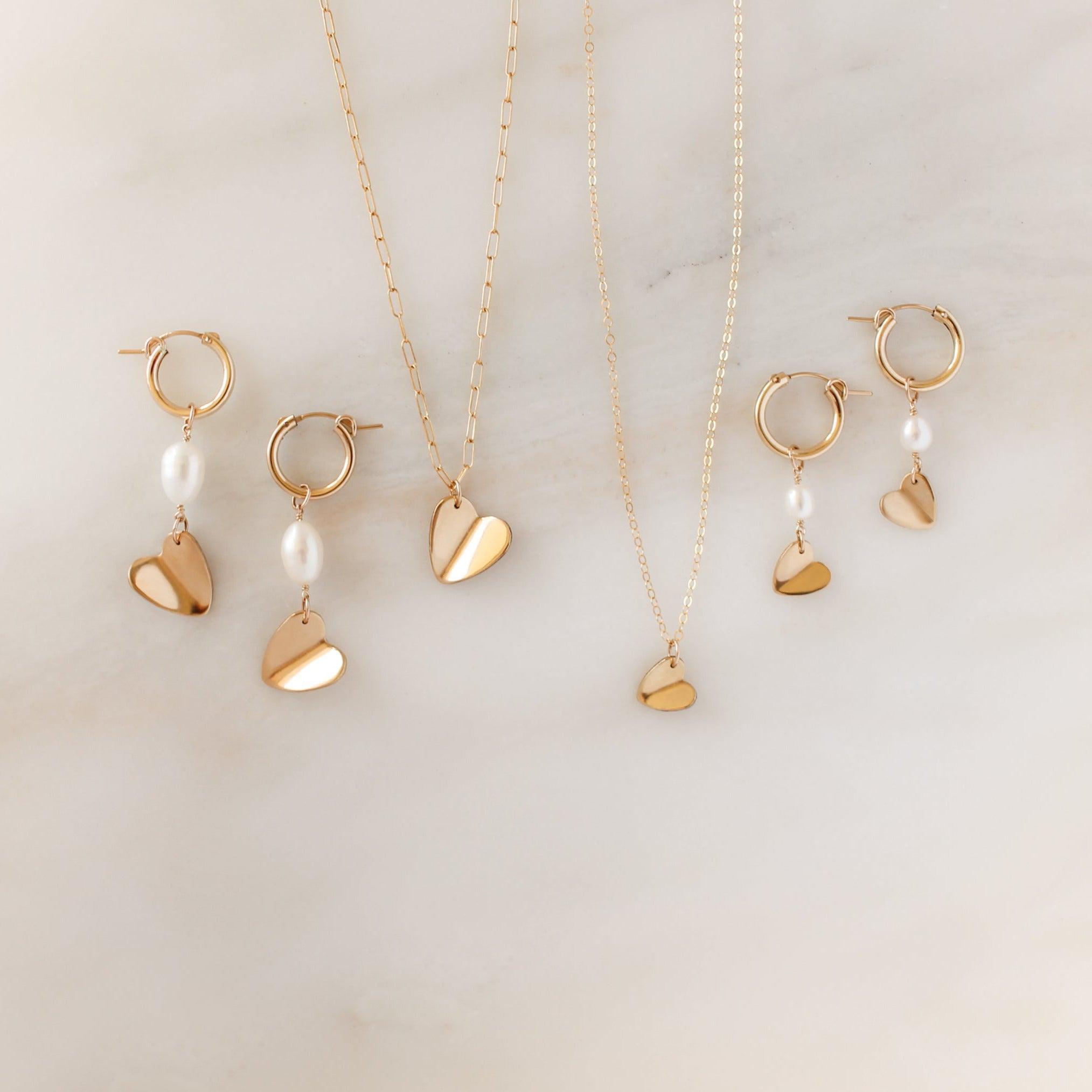 Mini Paper Heart Hoop Earrings - Nolia Jewelry - Meaningful + Sustainably Handcrafted Jewelry