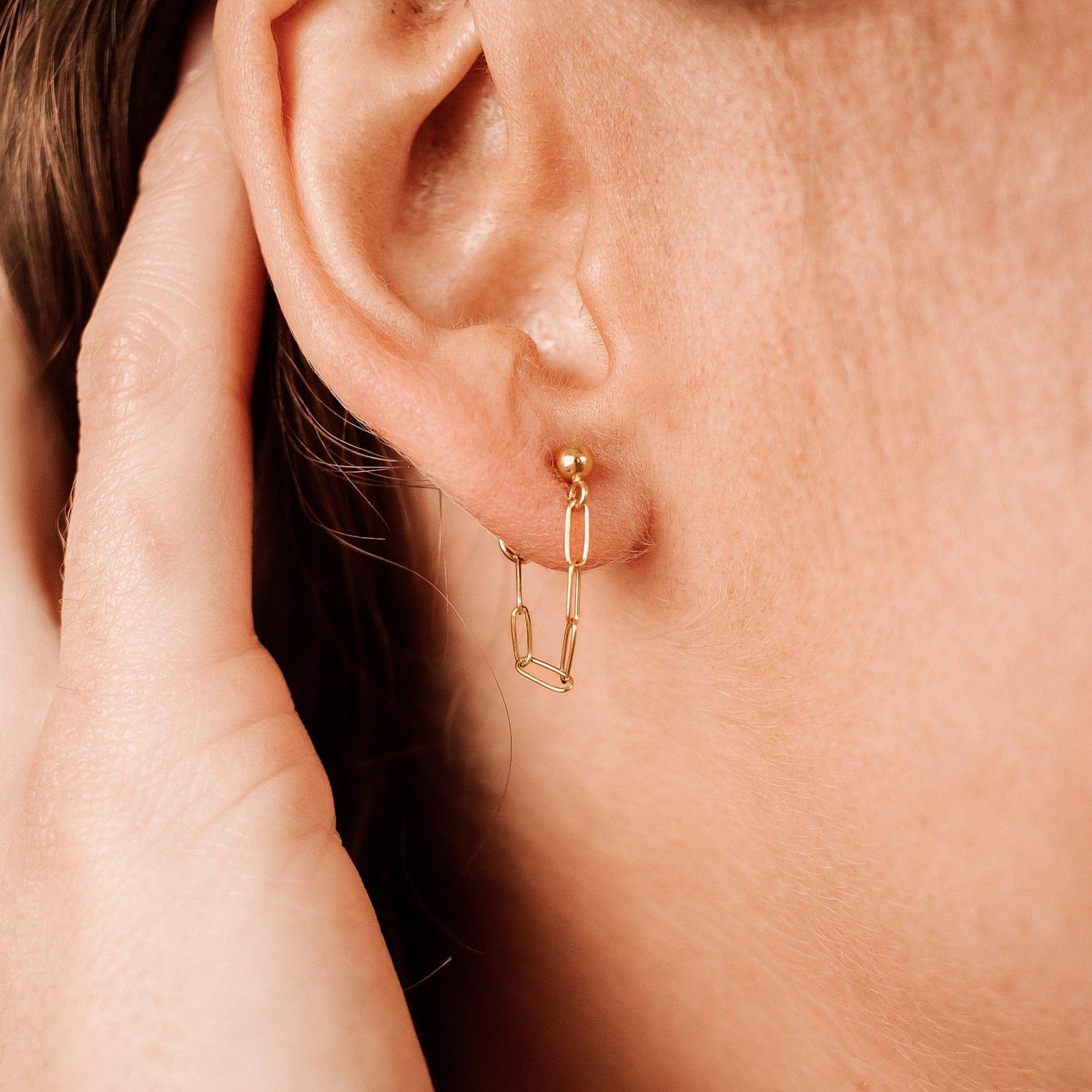 Modern Chain Loop Earrings - Nolia Jewelry - Meaningful + Sustainably Handcrafted Jewelry