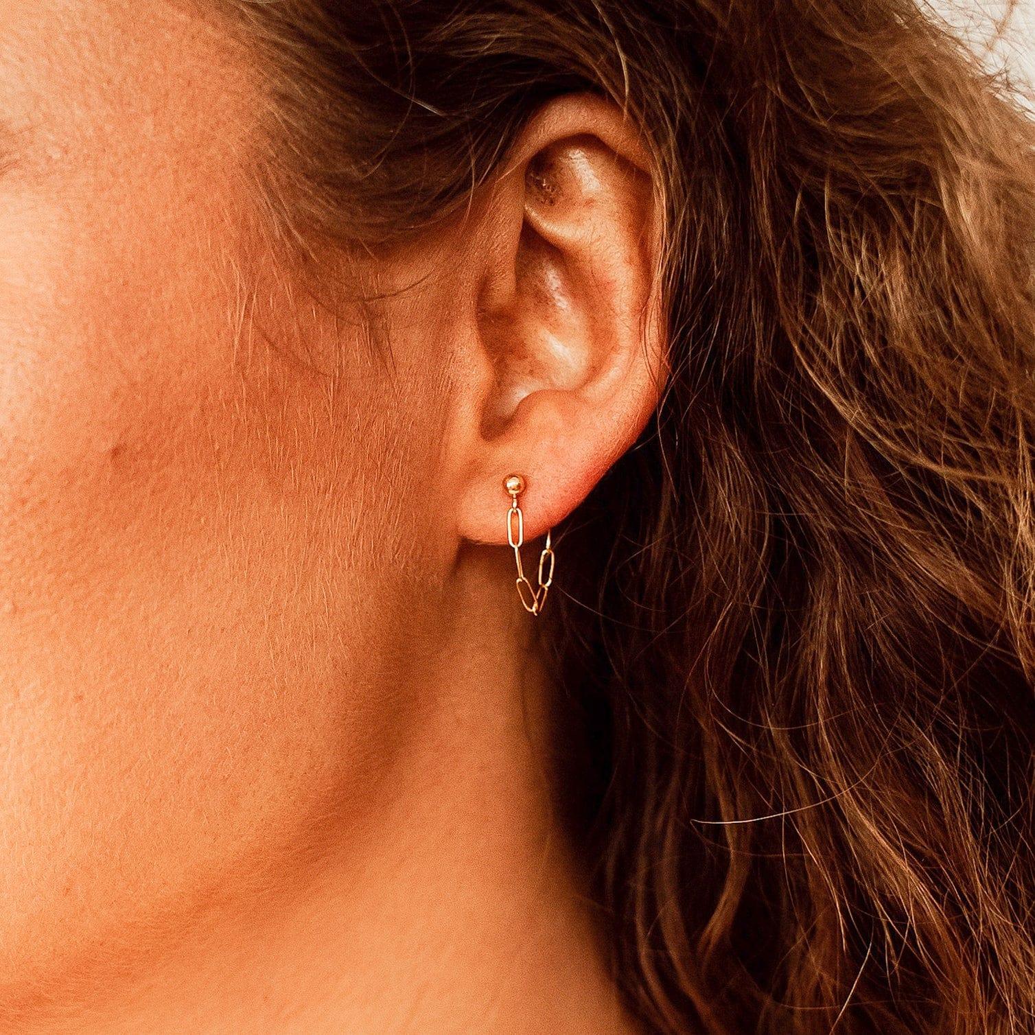 Modern Chain Loop Earrings - Nolia Jewelry - Meaningful + Sustainably Handcrafted Jewelry