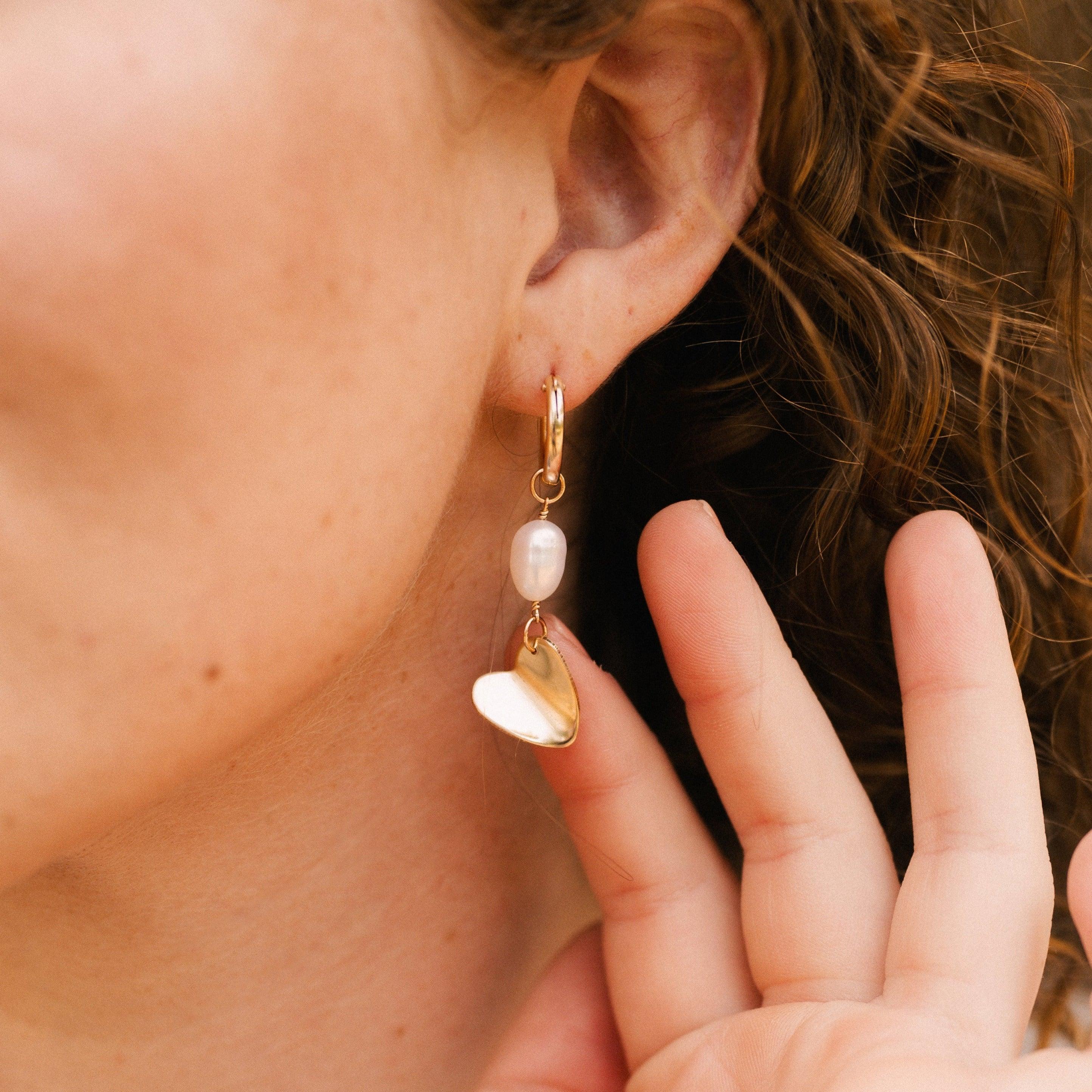 Paper Heart Hoop Earrings - Nolia Jewelry - Meaningful + Sustainably Handcrafted Jewelry