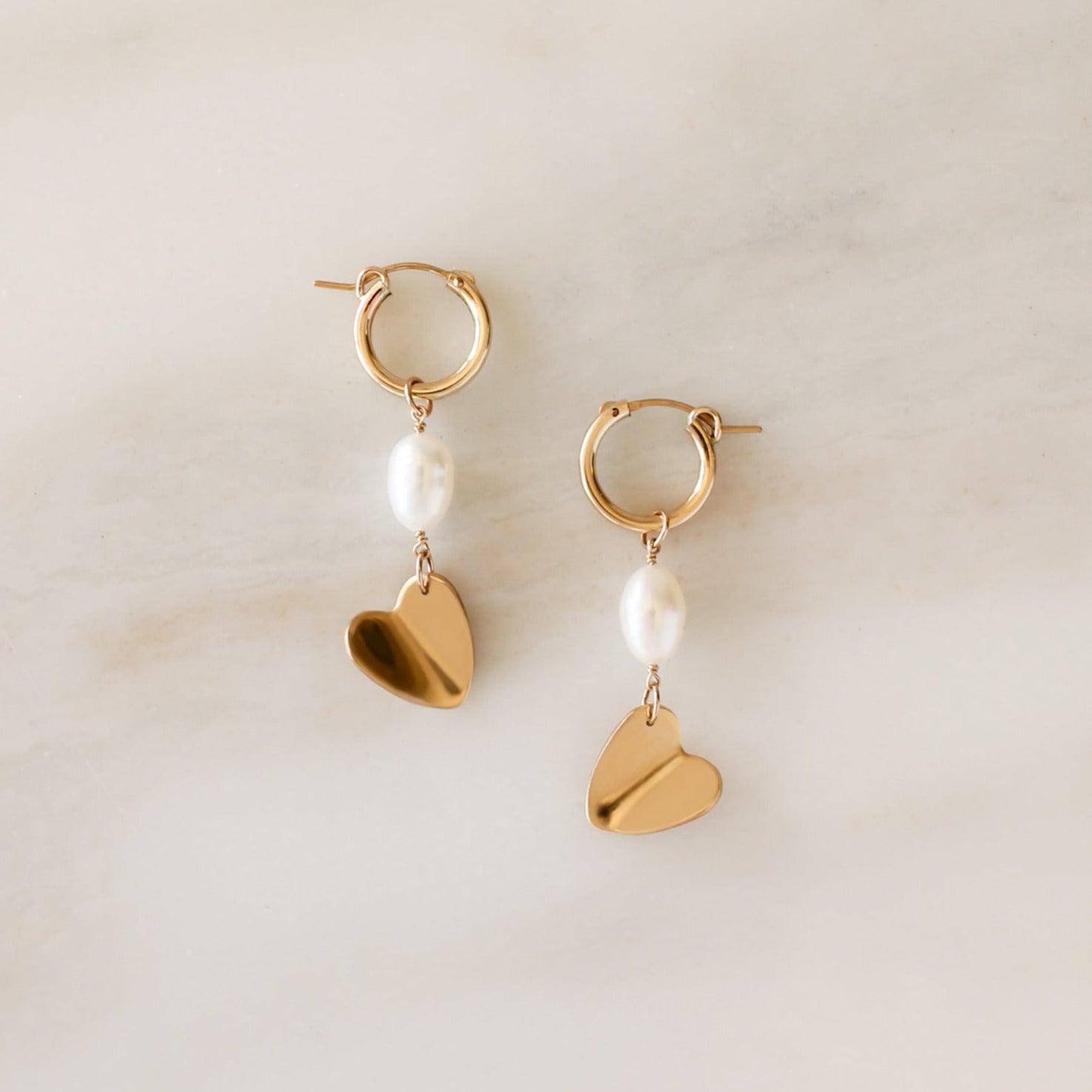 Paper Heart Hoop Earrings - Nolia Jewelry - Meaningful + Sustainably Handcrafted Jewelry