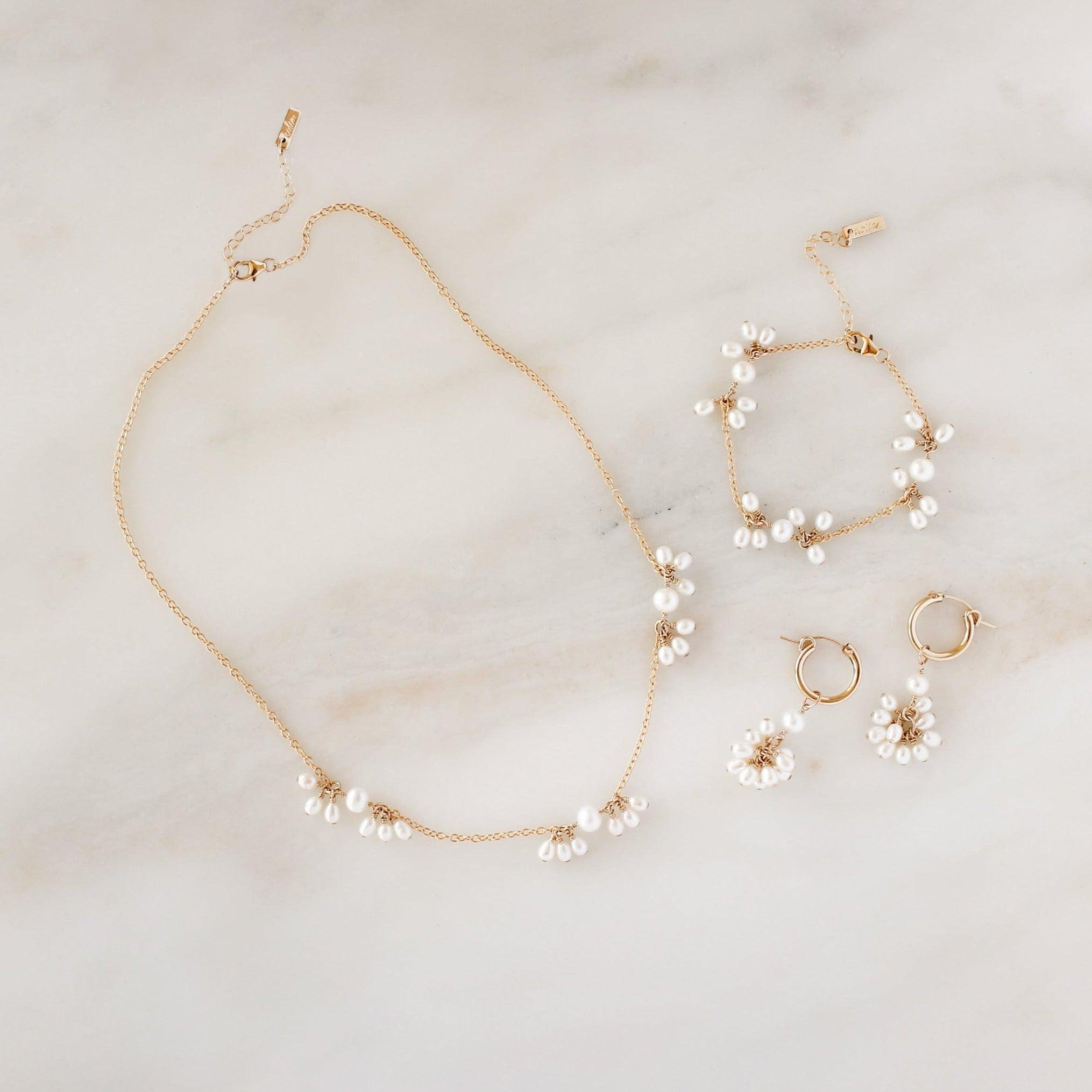 Pearl Blossom Hoop Earrings - Nolia Jewelry - Meaningful + Sustainably Handcrafted Jewelry