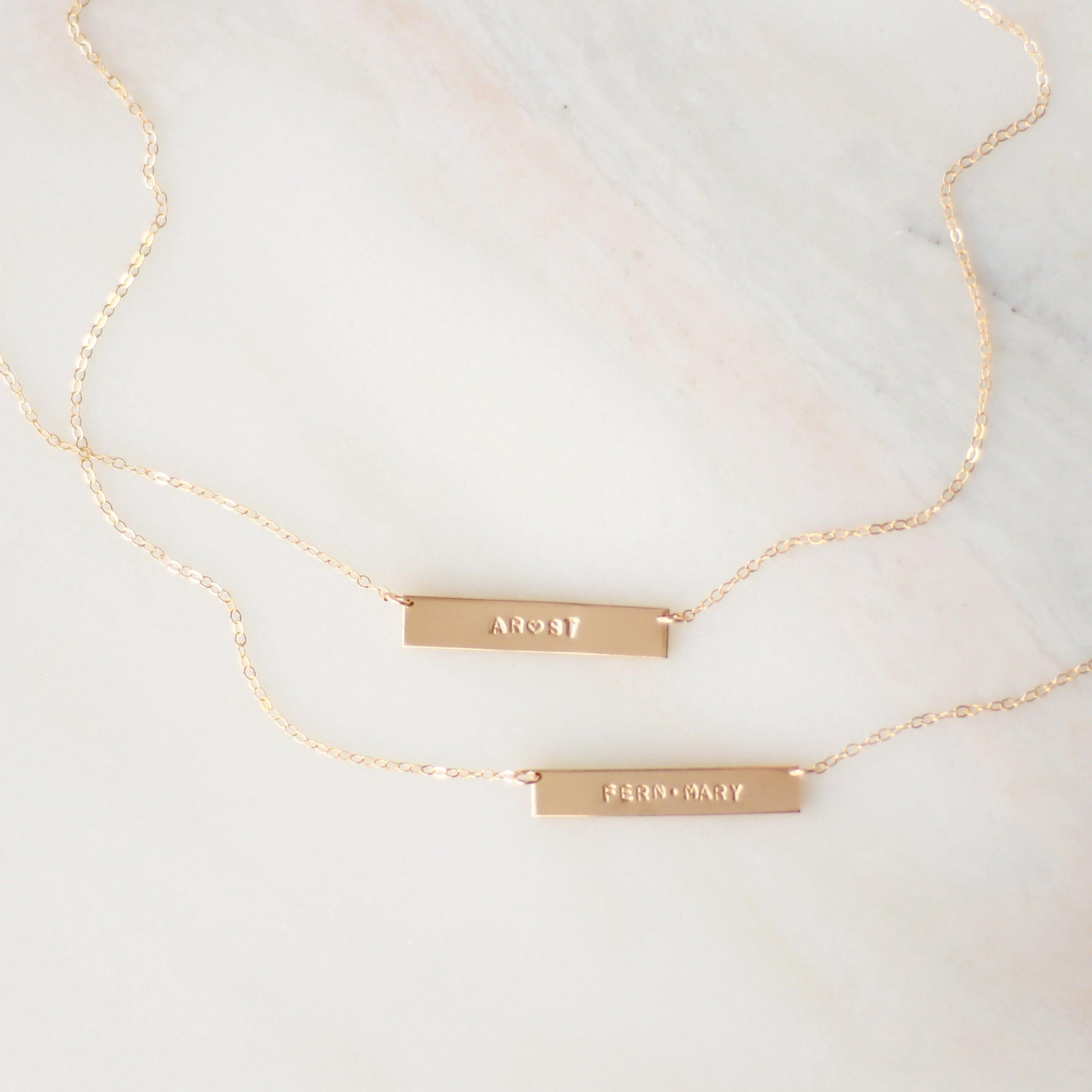 Personalized Bar Necklace - Nolia Jewelry - Meaningful + Sustainably Handcrafted Jewelry