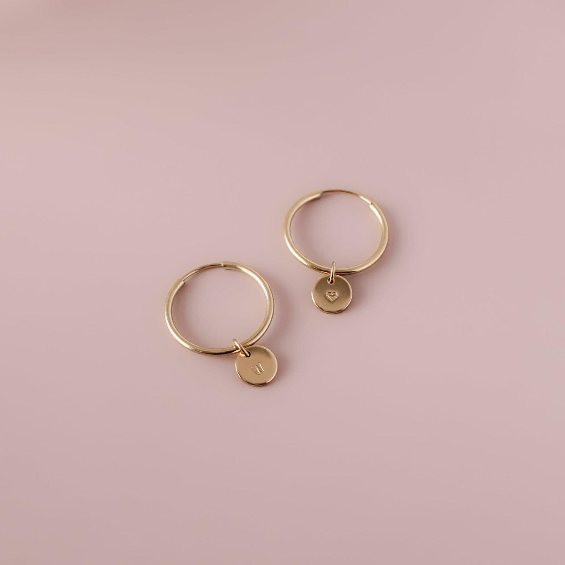 Personalized Disc Hoop Earrings - Nolia Jewelry - Meaningful + Sustainably Handcrafted Jewelry