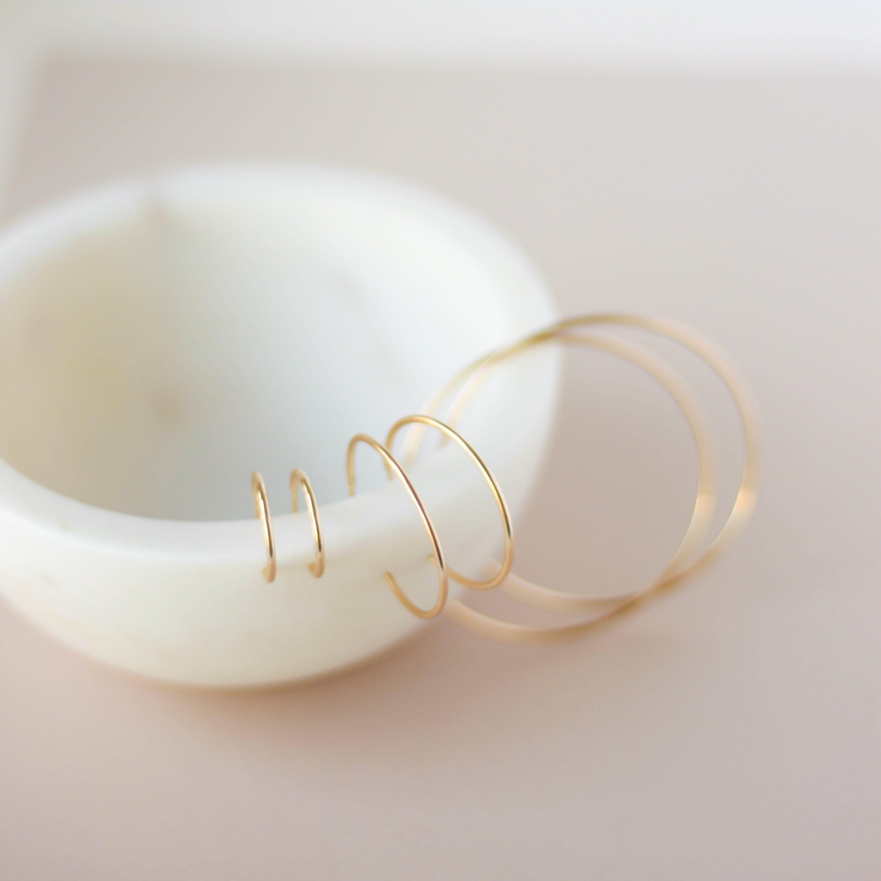 Small Everyday Hoop Earrings - Nolia Jewelry - Meaningful + Sustainably Handcrafted Jewelry