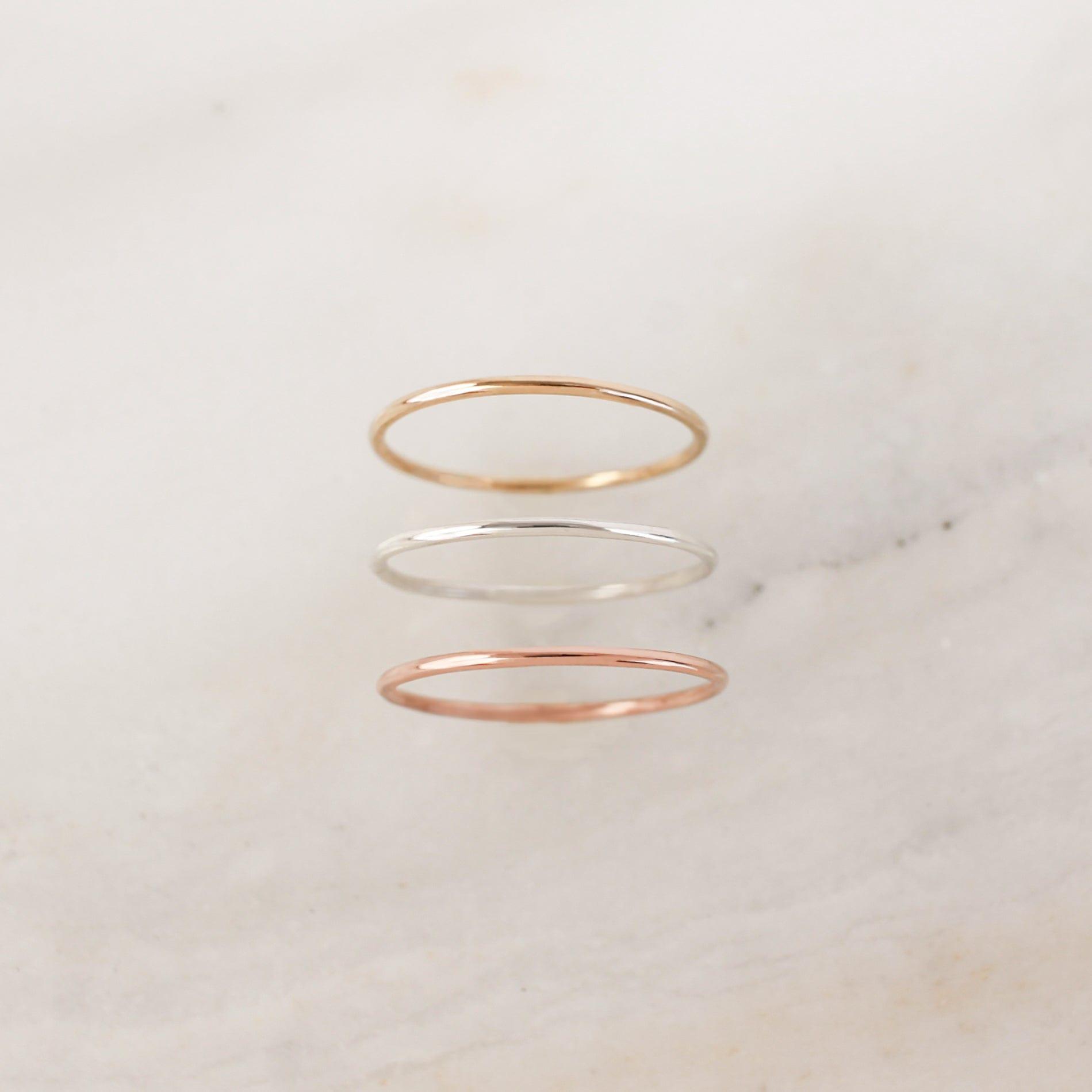 Smooth Skinny Rings - Nolia Jewelry - Meaningful + Sustainably Handcrafted Jewelry