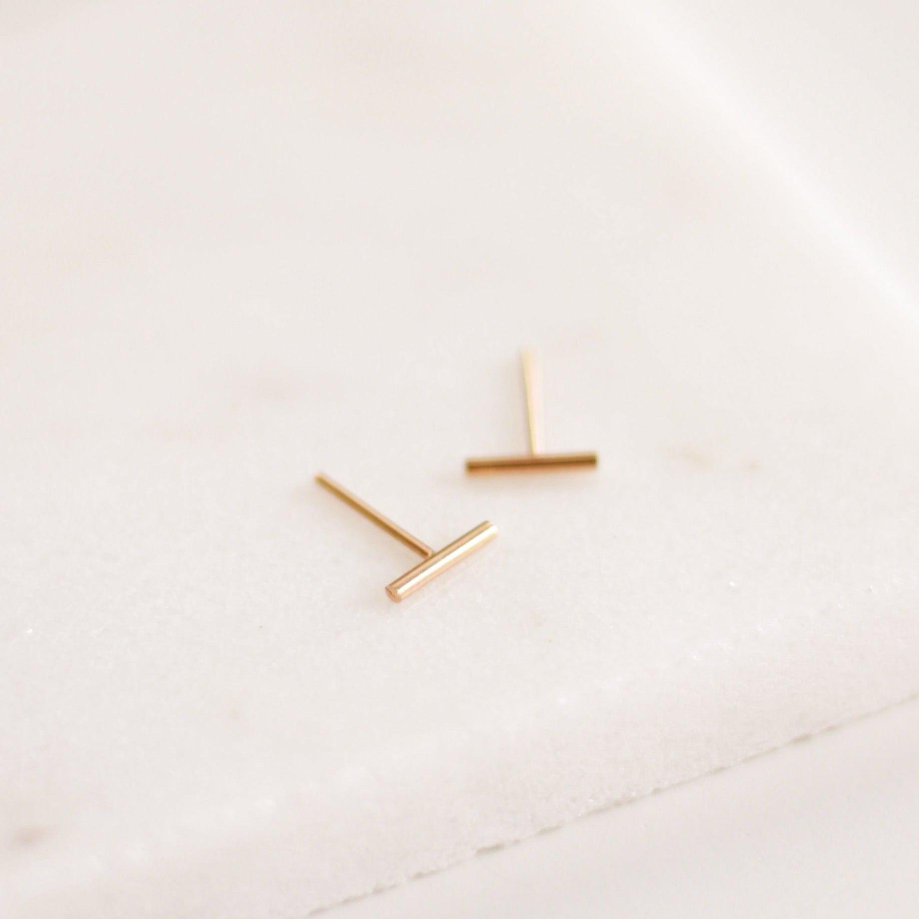 Tiny Bar Stud Earrings - Nolia Jewelry - Meaningful + Sustainably Handcrafted Jewelry
