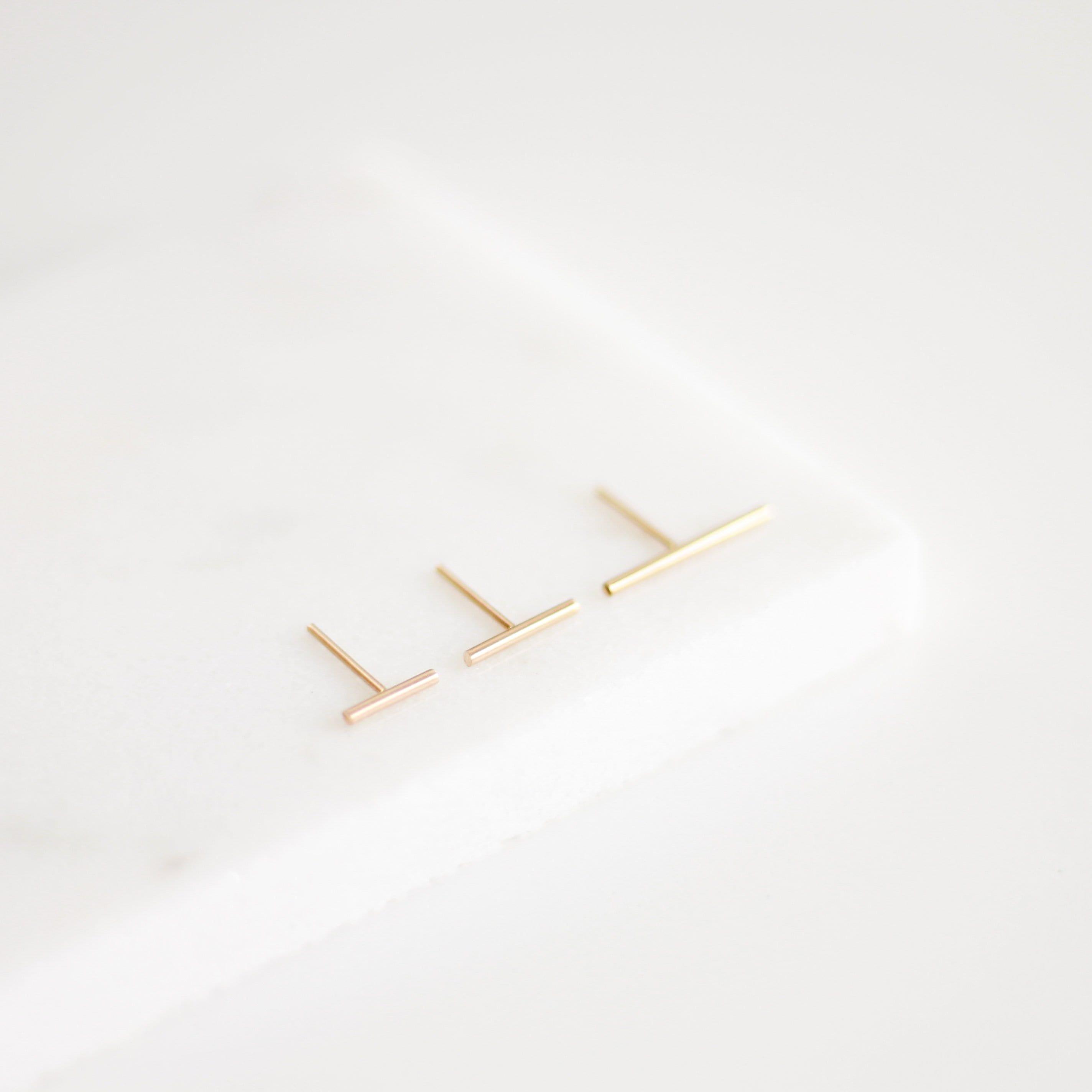 Tiny Bar Stud Earrings - Nolia Jewelry - Meaningful + Sustainably Handcrafted Jewelry