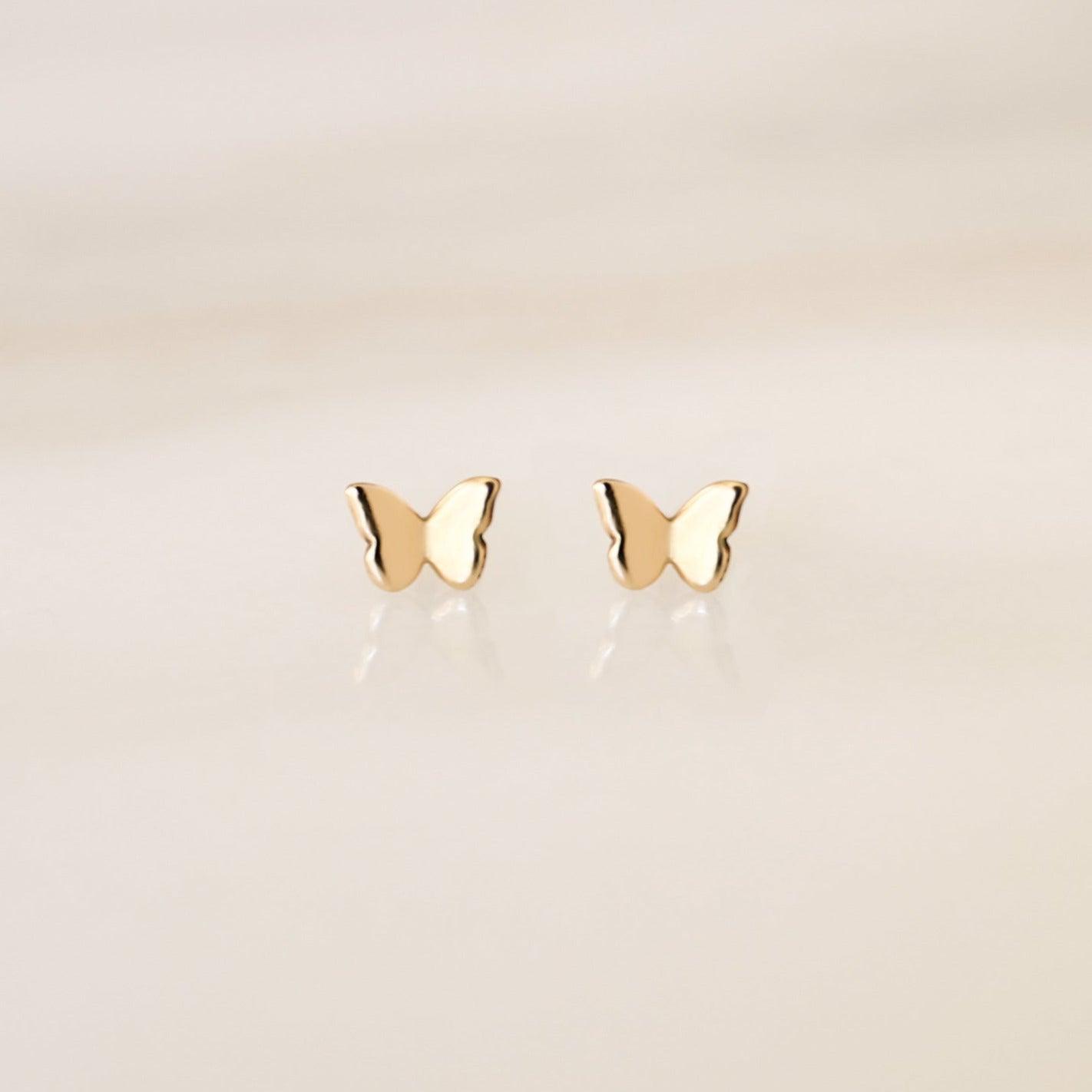 Tiny Butterfly Stud Earrings - Nolia Jewelry - Meaningful + Sustainably Handcrafted Jewelry