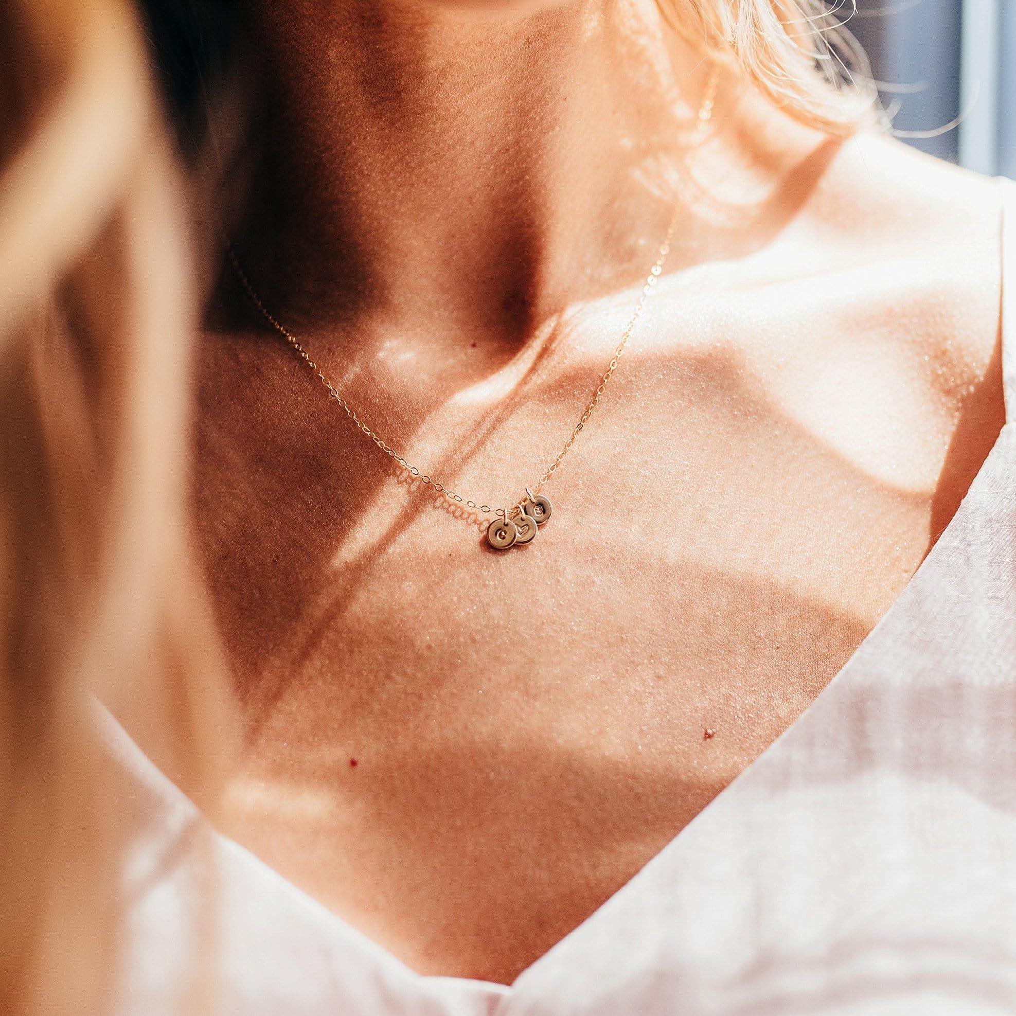Tiny Initial Necklace - Nolia Jewelry - Meaningful + Sustainably Handcrafted Jewelry