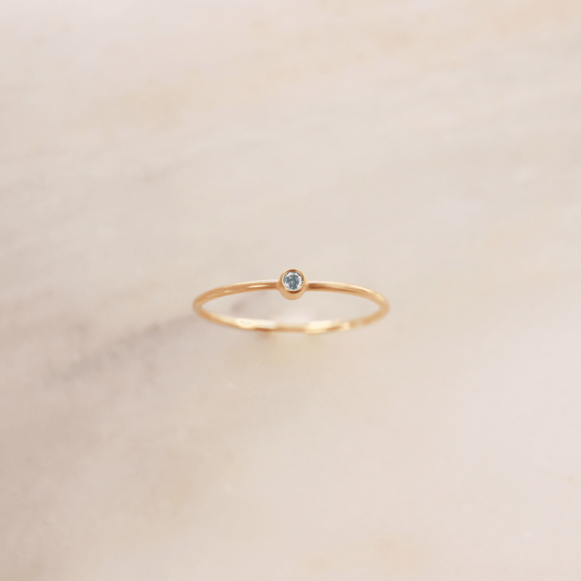 Tiny March Birthstone Ring ∙ Aquamarine - Nolia Jewelry - Meaningful + Sustainably Handcrafted Jewelry
