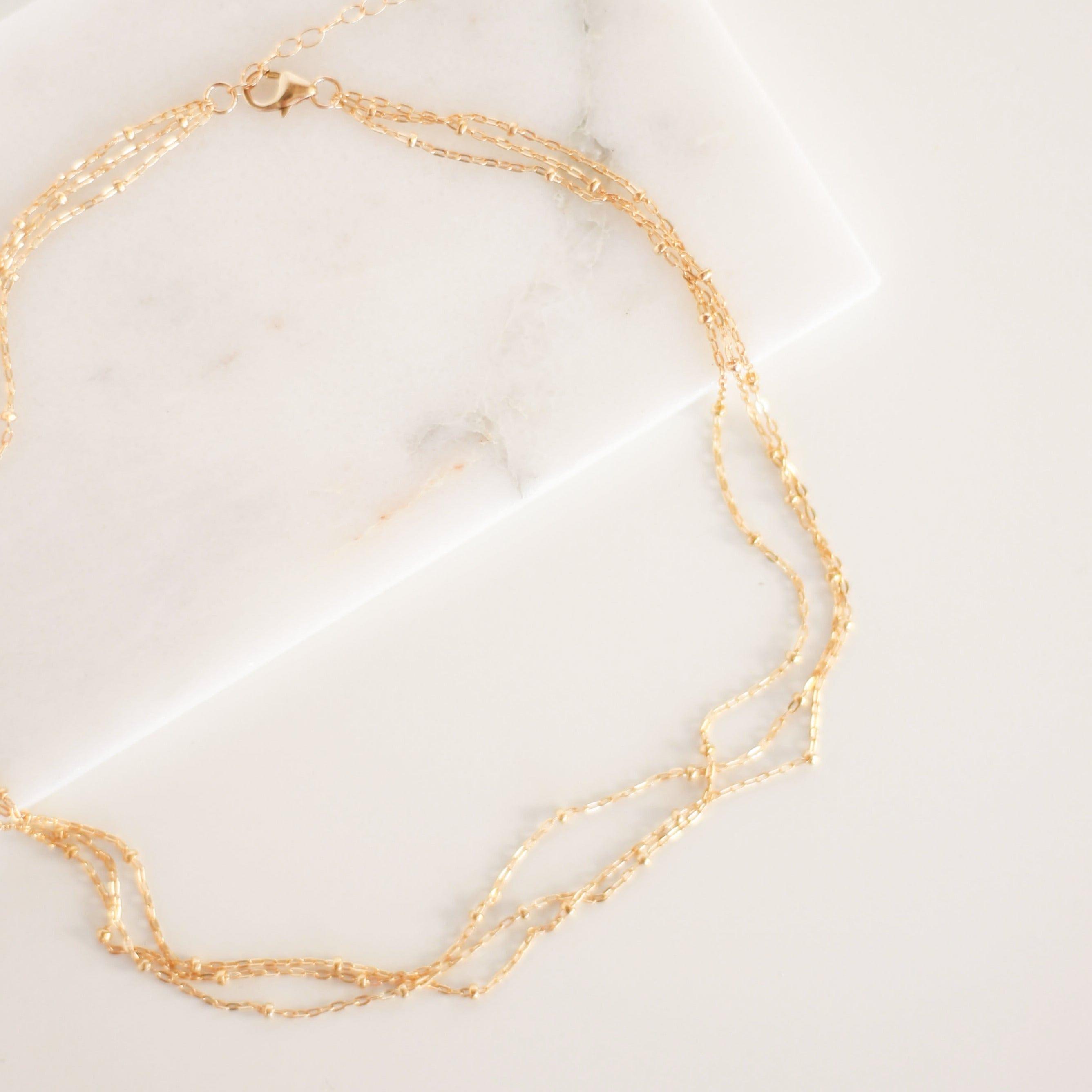 Triple Wrap Satellite Chain Necklace - Nolia Jewelry - Meaningful + Sustainably Handcrafted Jewelry