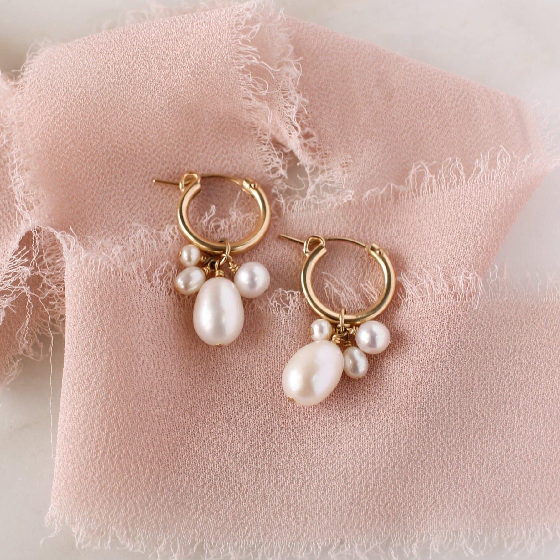 Verona Pearl Hoop Earrings - Nolia Jewelry - Meaningful + Sustainably Handcrafted Jewelry